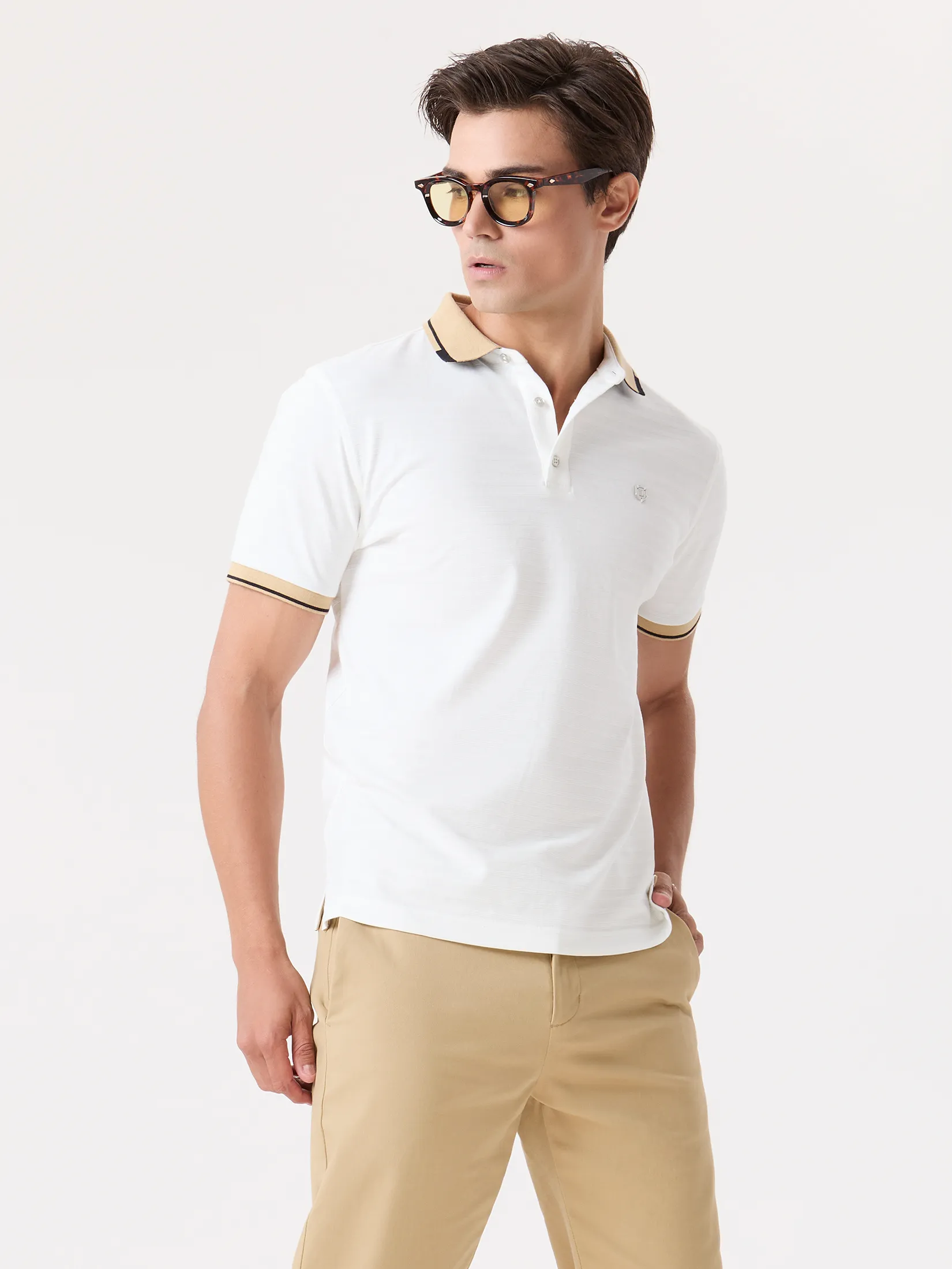 LTD New Gen Polo Shirt Man Off White LTD New Gen Polo Shirt Man Off White
