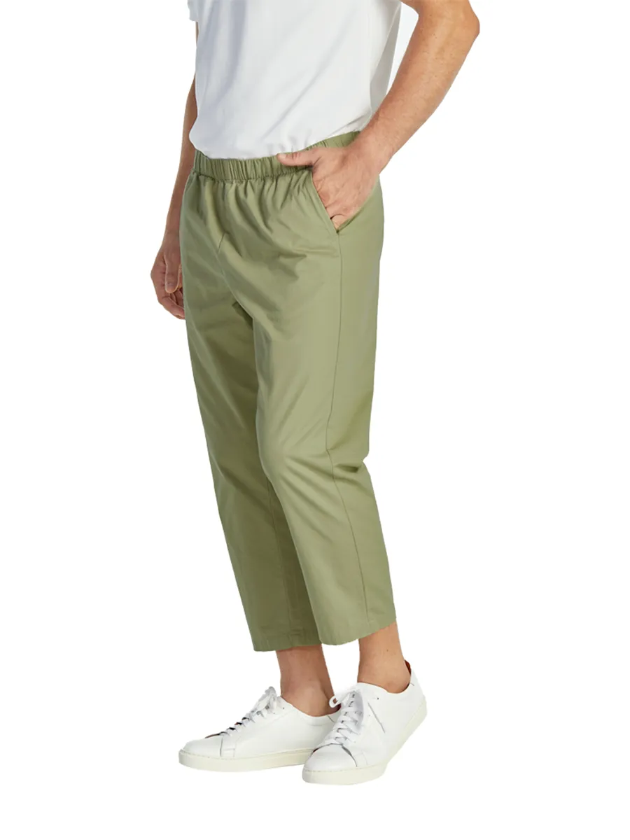 ELLE HOMME MEN ELASTIC WAIST PANTS W8Q001GR - GREEN ELLE HOMME MEN ELASTIC WAIST PANTS W8Q001GR - GREEN