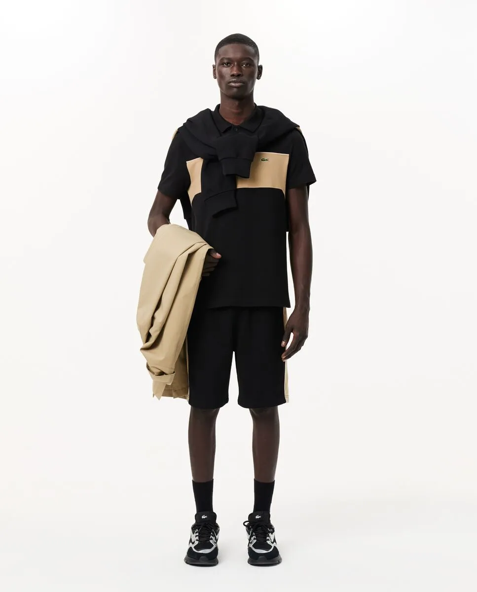 LACOSTE Regular Fit L.12.12 Colour-Block Polo Shirt Black LACOSTE Regular Fit L.12.12 Colour-Block Polo Shirt Black