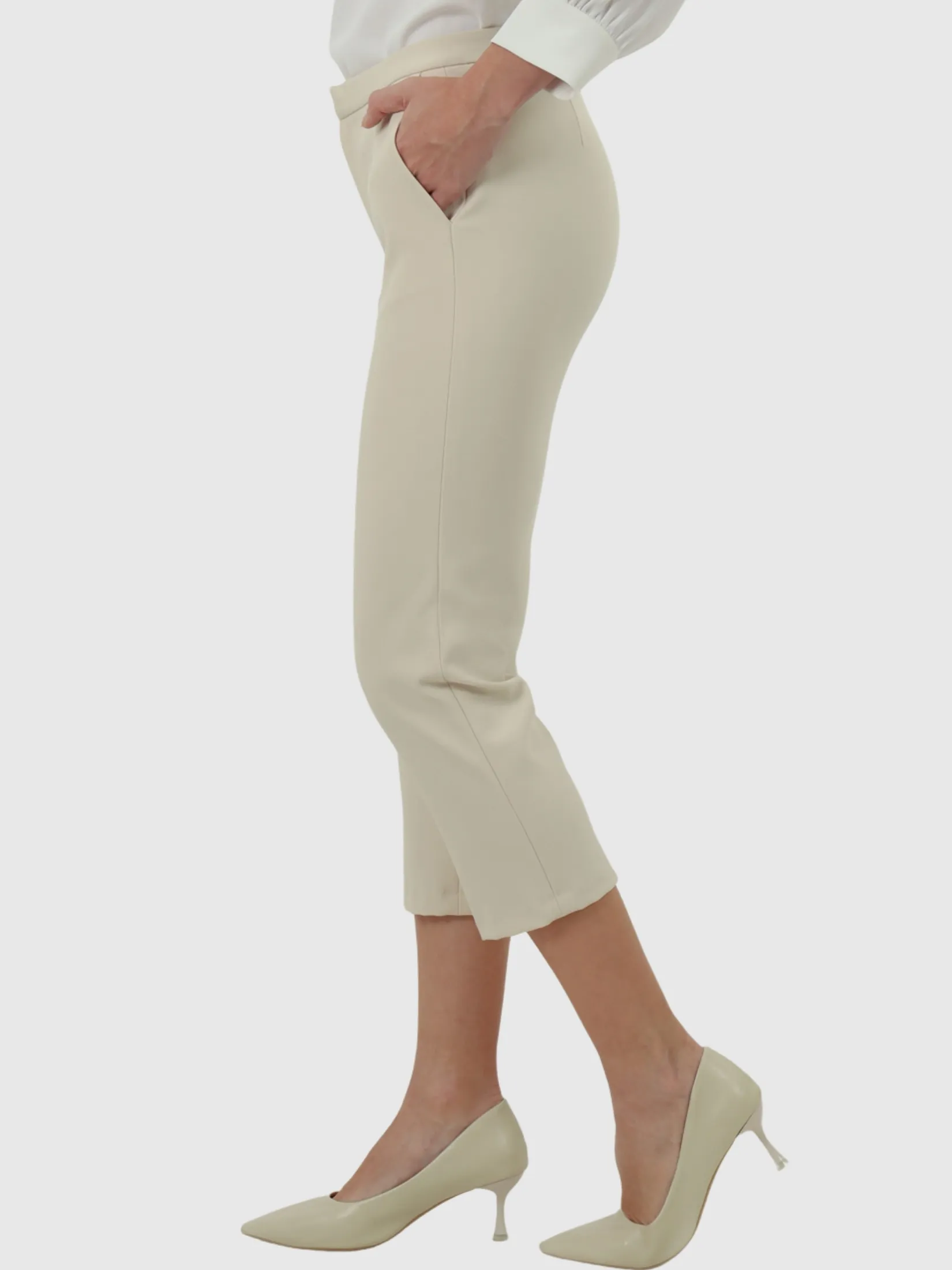 VERONIQA Women Pants Trousers Suiting Spendex Cream VERONIQA Women Pants Trousers Suiting Spendex Cream