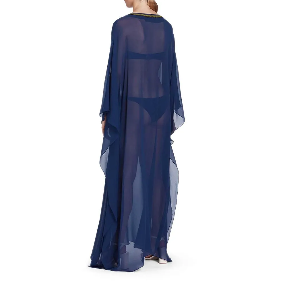 ANGELYS BALEK Blue V - Neck Women Kaftan ANGELYS BALEK Blue V - Neck Women Kaftan