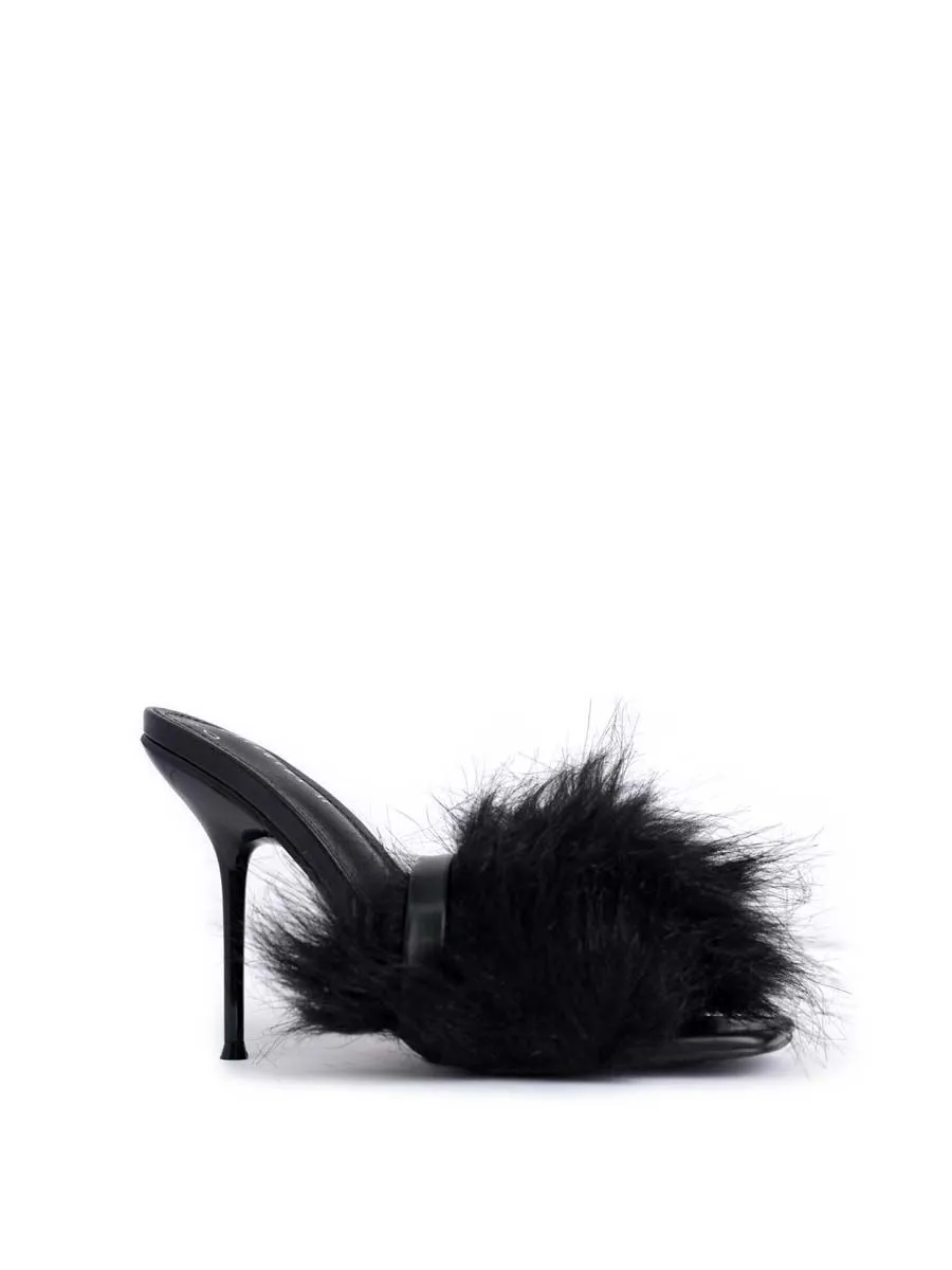 VILLAINS SF FLUFFED UP Sandal High Heel BLACK VILLAINS SF FLUFFED UP Sandal High Heel BLACK