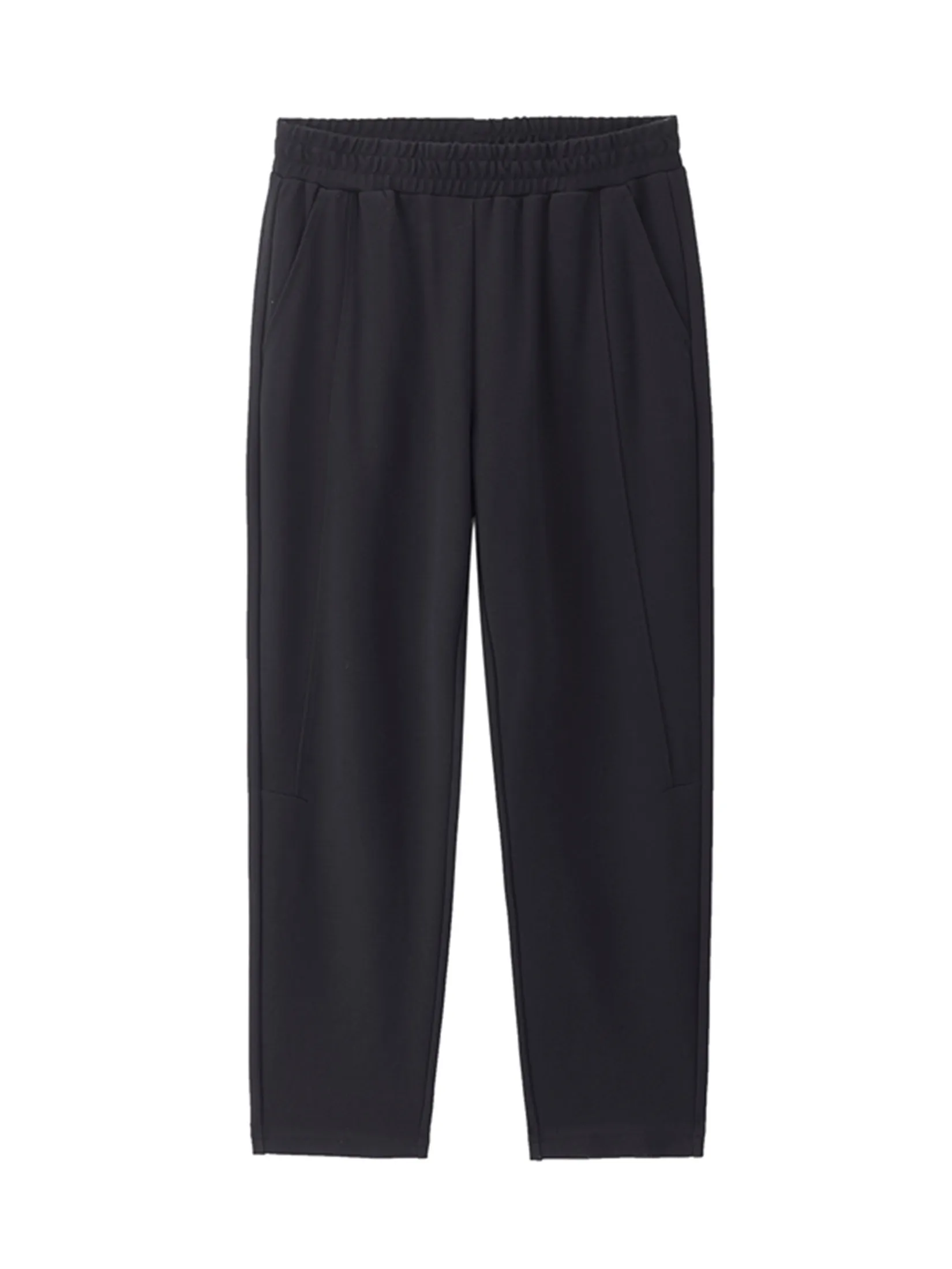 GIORDANO Women s Pintuck elastic waist ankle length sweat pants Black GIORDANO Women s Pintuck elastic waist ankle length sweat pants Black
