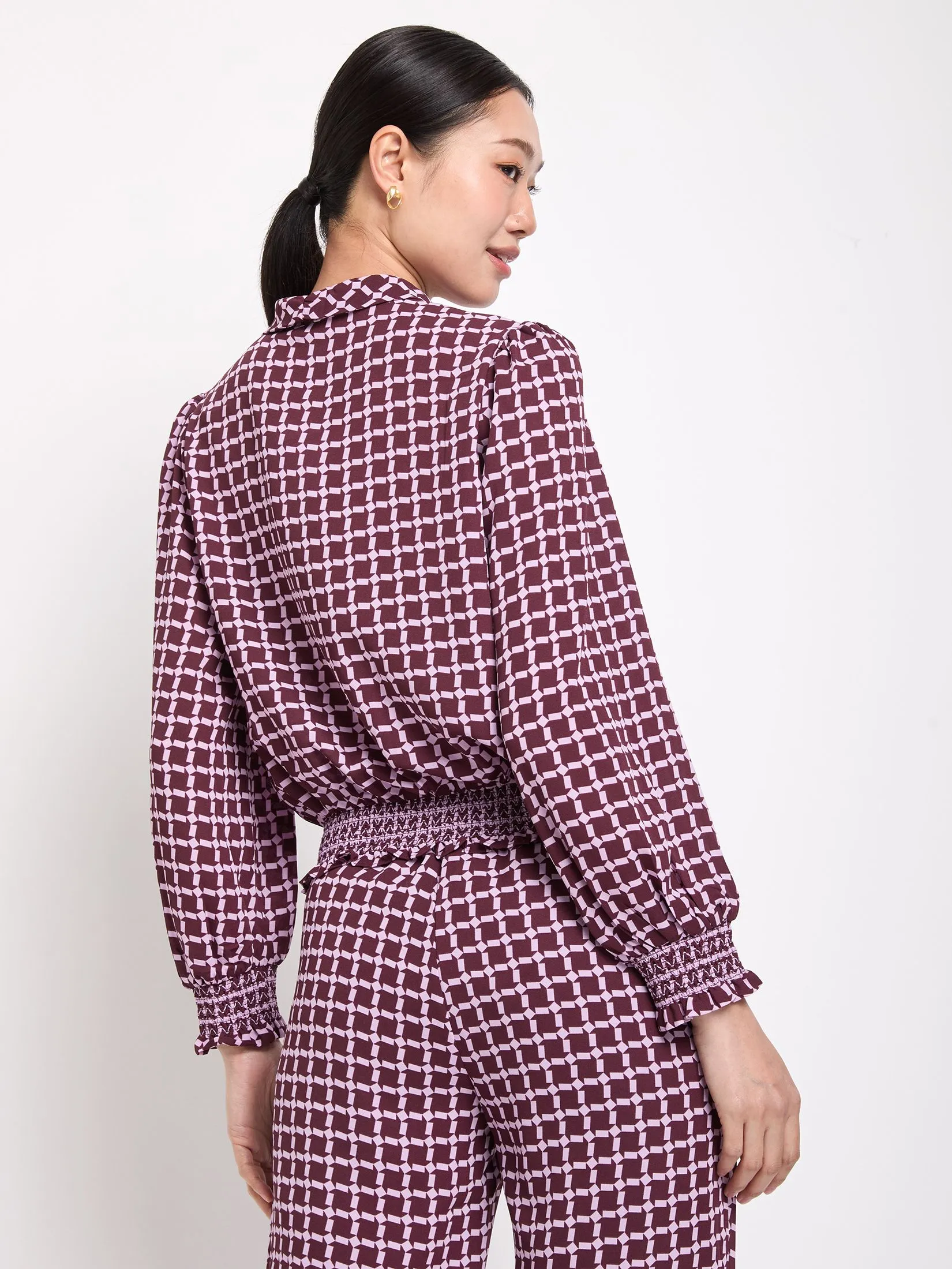 EXPRESSIONS Women Blouse Long Sleeves Chiffon with Bow Detail EXPRESSIONS Women Blouse Long Sleeves Chiffon with Bow Detail