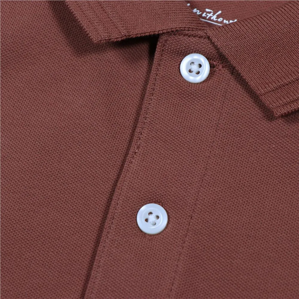 GIORDANO Brown Men's 3D Lion Cotton Lycra Pique Polo GIORDANO Brown Men's 3D Lion Cotton Lycra Pique Polo