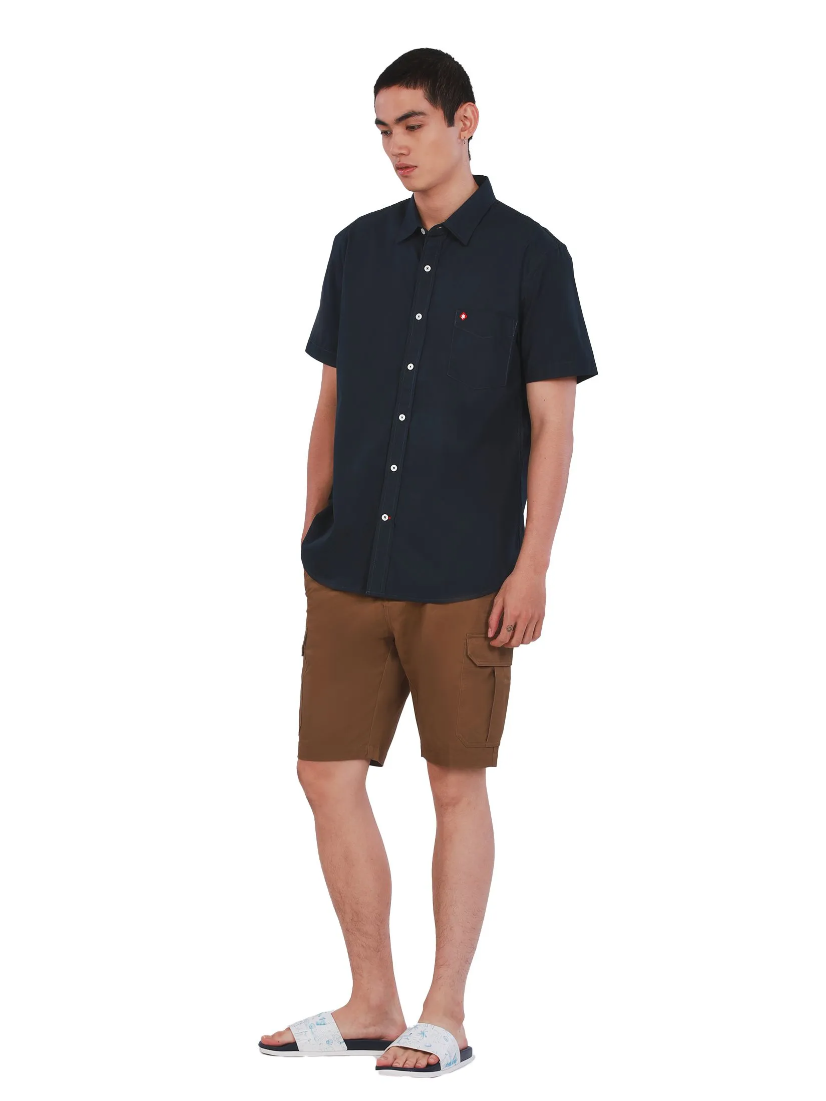 JOHN HENRY Men's Short Sleeves Shirts (Slim Fit) ESSENTIALS Navy JOHN HENRY Men's Short Sleeves Shirts (Slim Fit) ESSENTIALS Navy