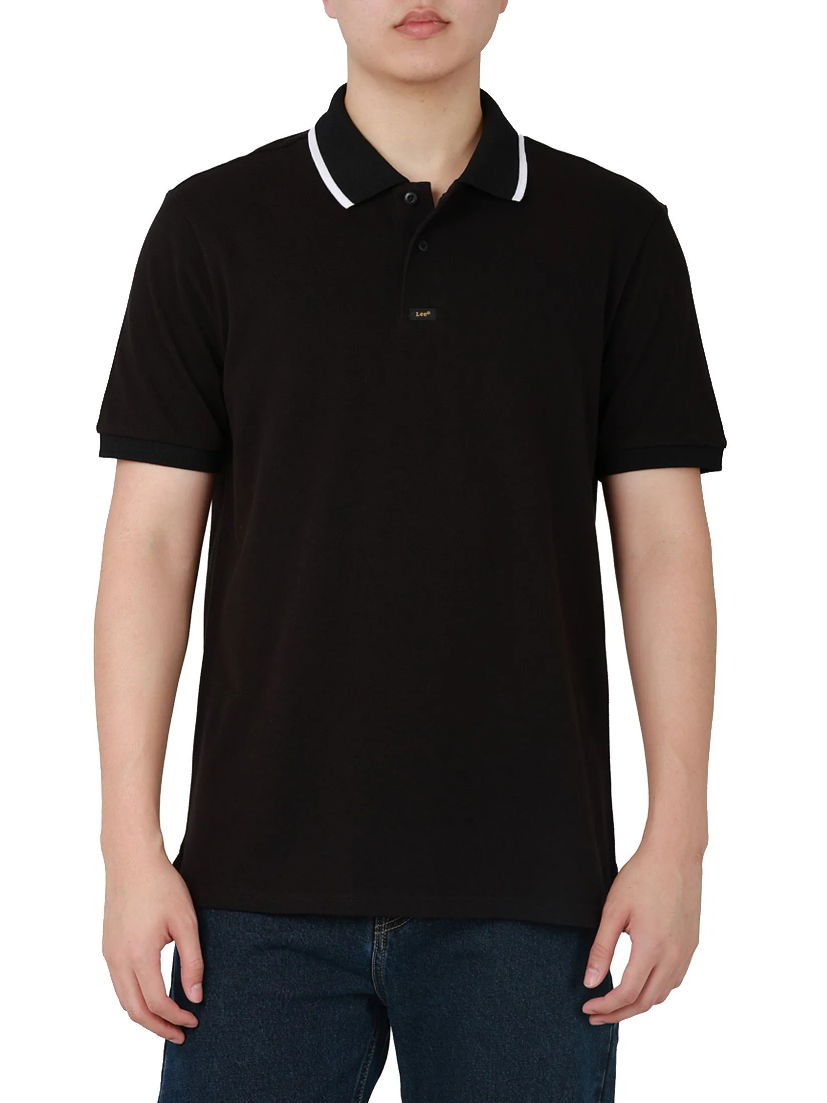 LEE Men's Polo Short Sleeve Regular Fit Black LEE Men's Polo Short Sleeve Regular Fit Black