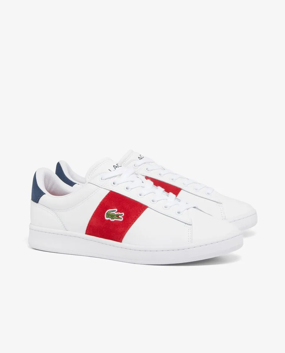 LACOSTE Men’s Carnaby Set CGR Bar Leather Sneakers White LACOSTE Men’s Carnaby Set CGR Bar Leather Sneakers White