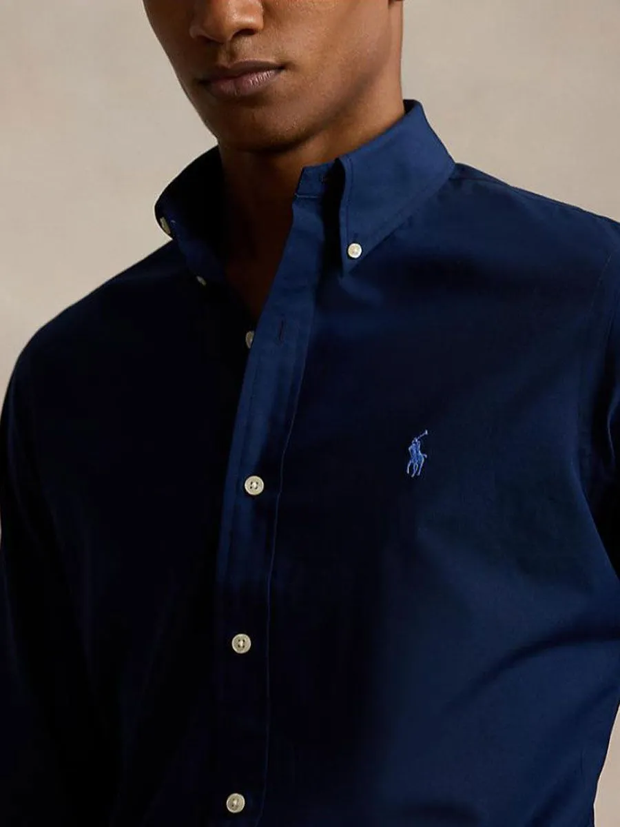 POLO RALPH LAUREN Men Shirt-Custom Fit Stretch Poplin Shirt MNPOWOV16823411-Navy-410 POLO RALPH LAUREN Men Shirt-Custom Fit Stretch Poplin Shirt MNPOWOV16823411-Navy-410