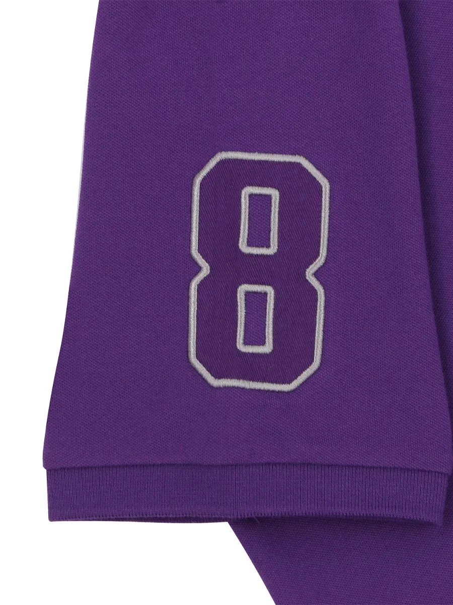 GIORDANO Men's Lycra Pique Embroidery Polo (3D Lion) Plum Purple GIORDANO Men's Lycra Pique Embroidery Polo (3D Lion) Plum Purple