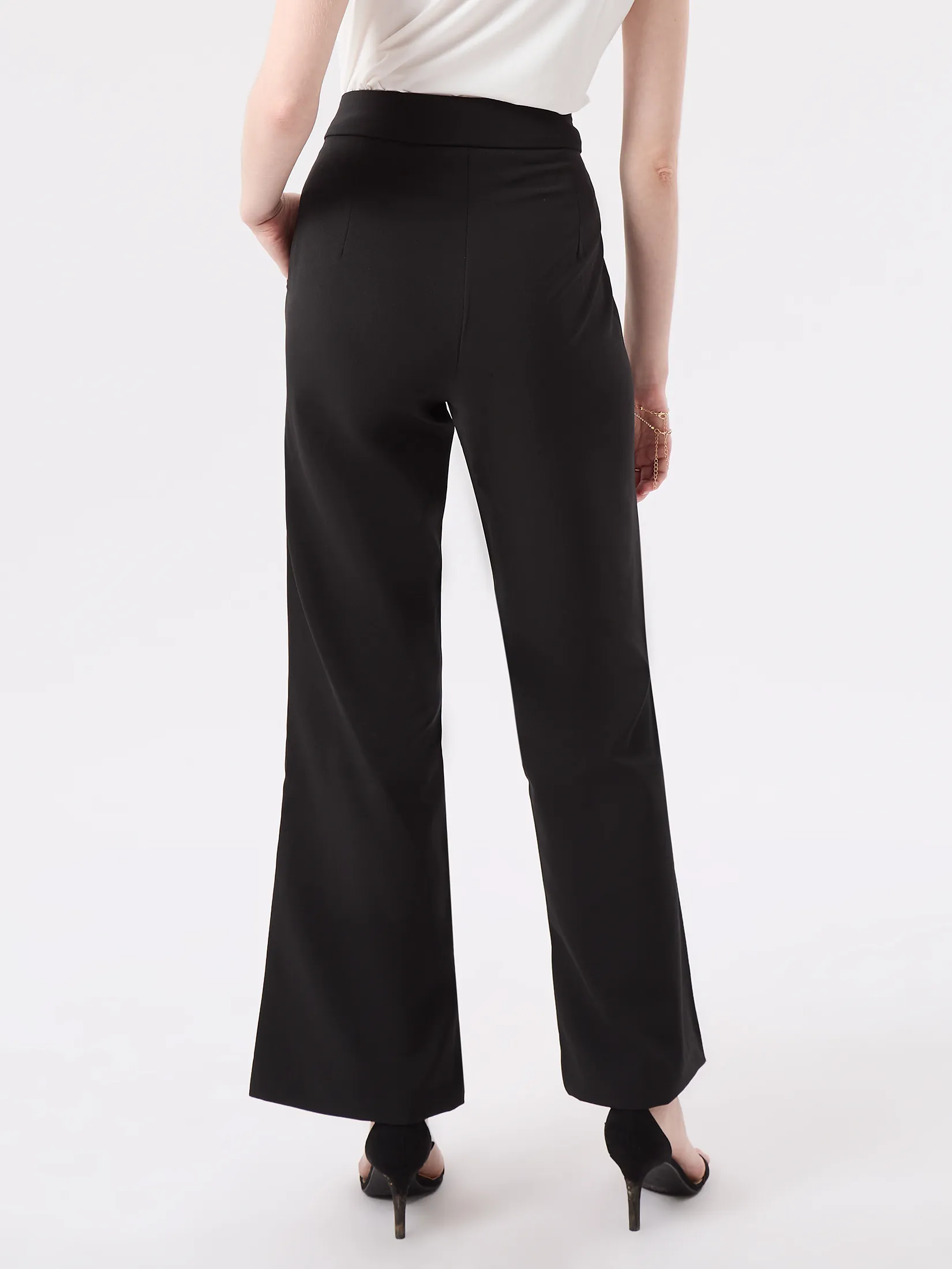 F-FASHION Fit and Flare Trousers Women Black F-FASHION Fit and Flare Trousers Women Black
