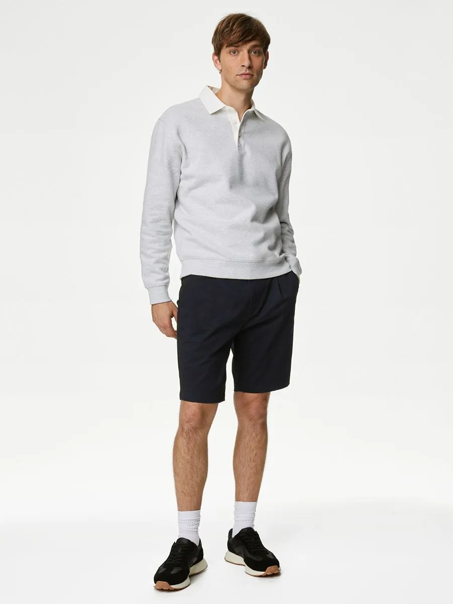 MARKS & SPENCER Men Chino Shorts Single Pleat Stretch MARKS & SPENCER Men Chino Shorts Single Pleat Stretch