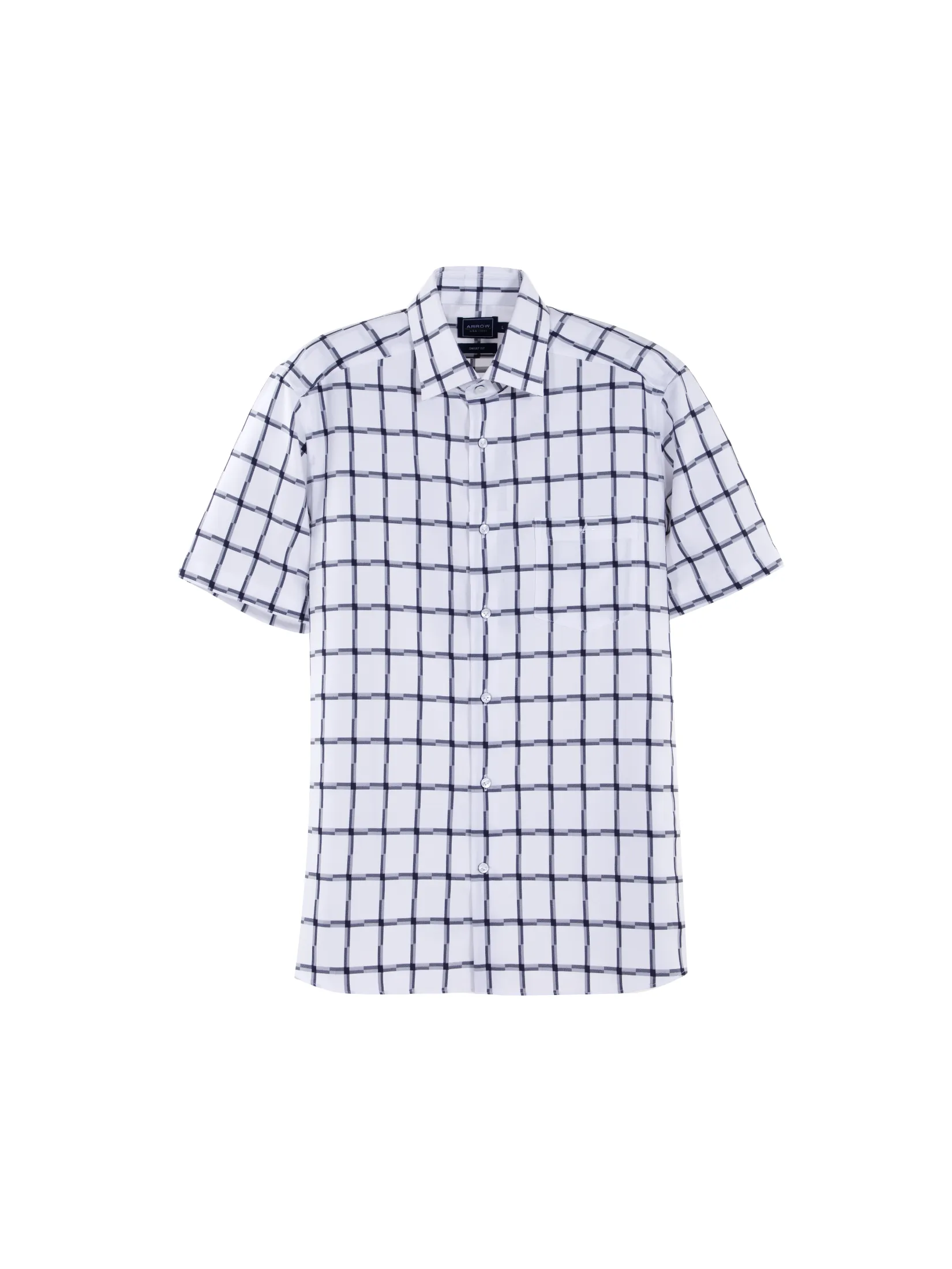 ARROW Shirt SMART short sleeved MACM209GY - White with gray pattern ARROW Shirt SMART short sleeved MACM209GY - White with gray pattern