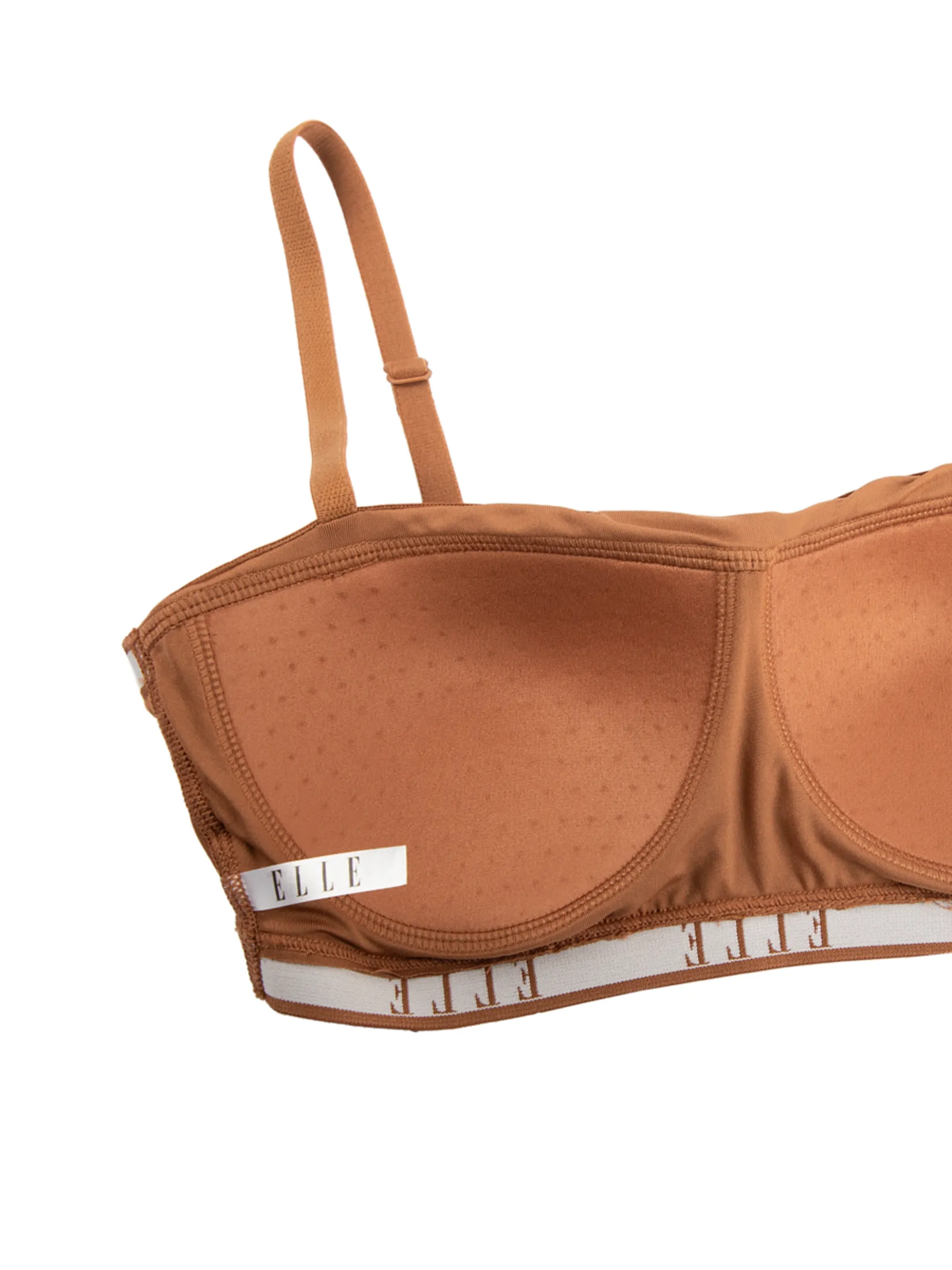 ELLE LINGERIE Women Bralette Bra strapless bra style with built-in foam ELLE Sporty style LH1848 - Brown ELLE LINGERIE Women Bralette Bra strapless bra style with built-in foam ELLE Sporty style LH1848 - Brown