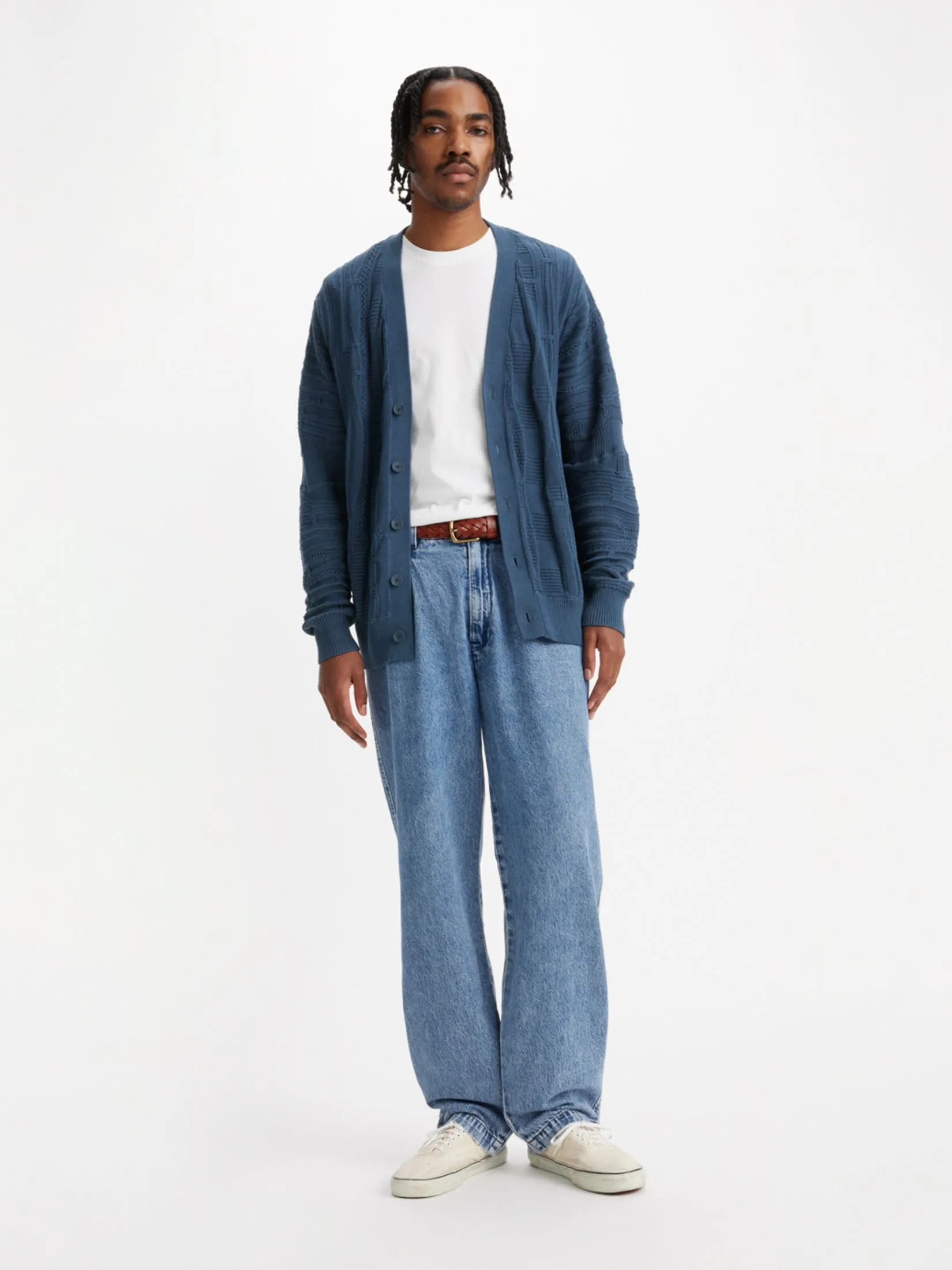 LEVI'S Men's XX Chino Loose Straight Pleated Pants Dark Blue LEVI'S Men's XX Chino Loose Straight Pleated Pants Dark Blue