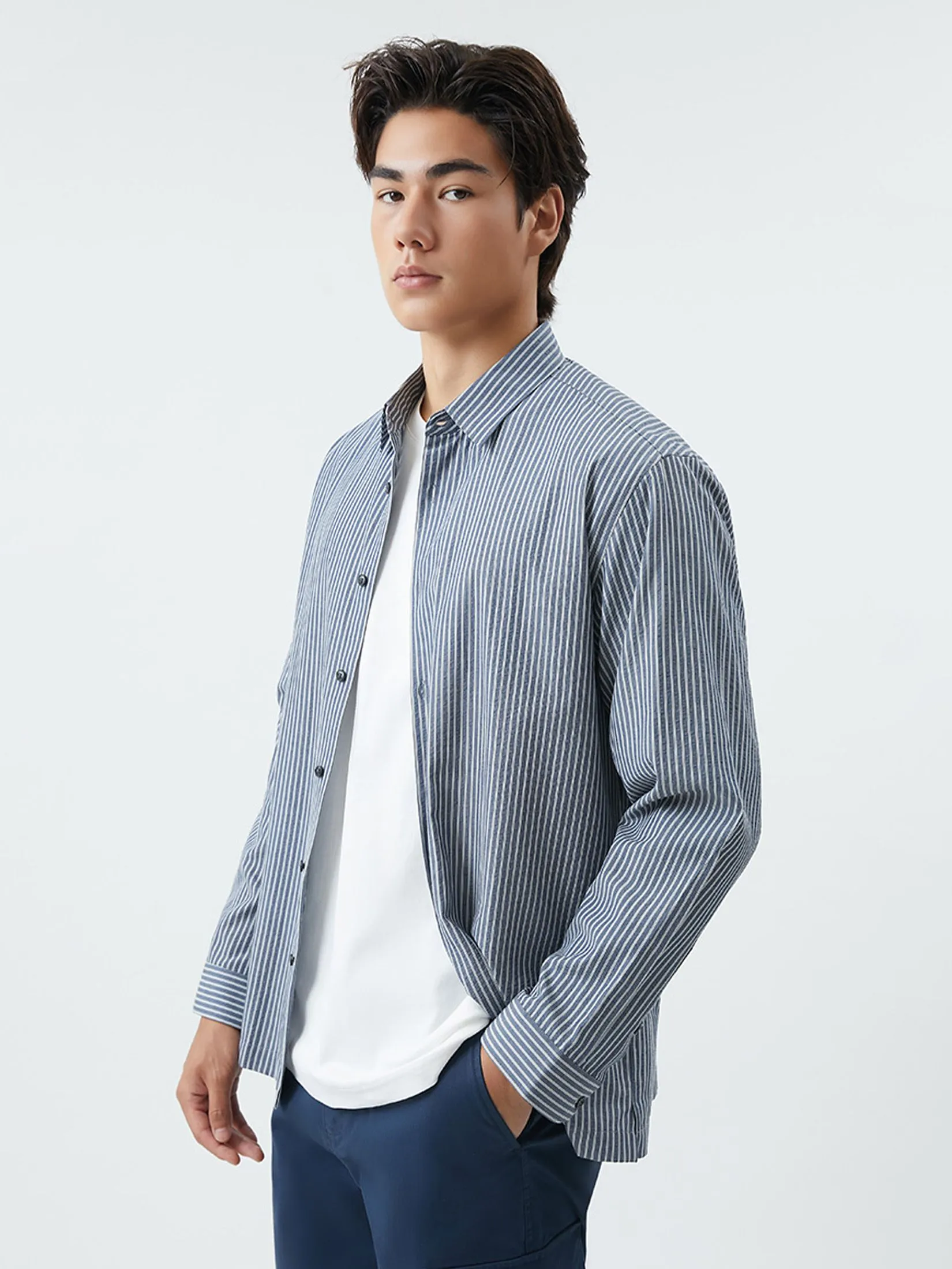 DAPPER DAPPER Striped Seersucker Shirt Multicolor