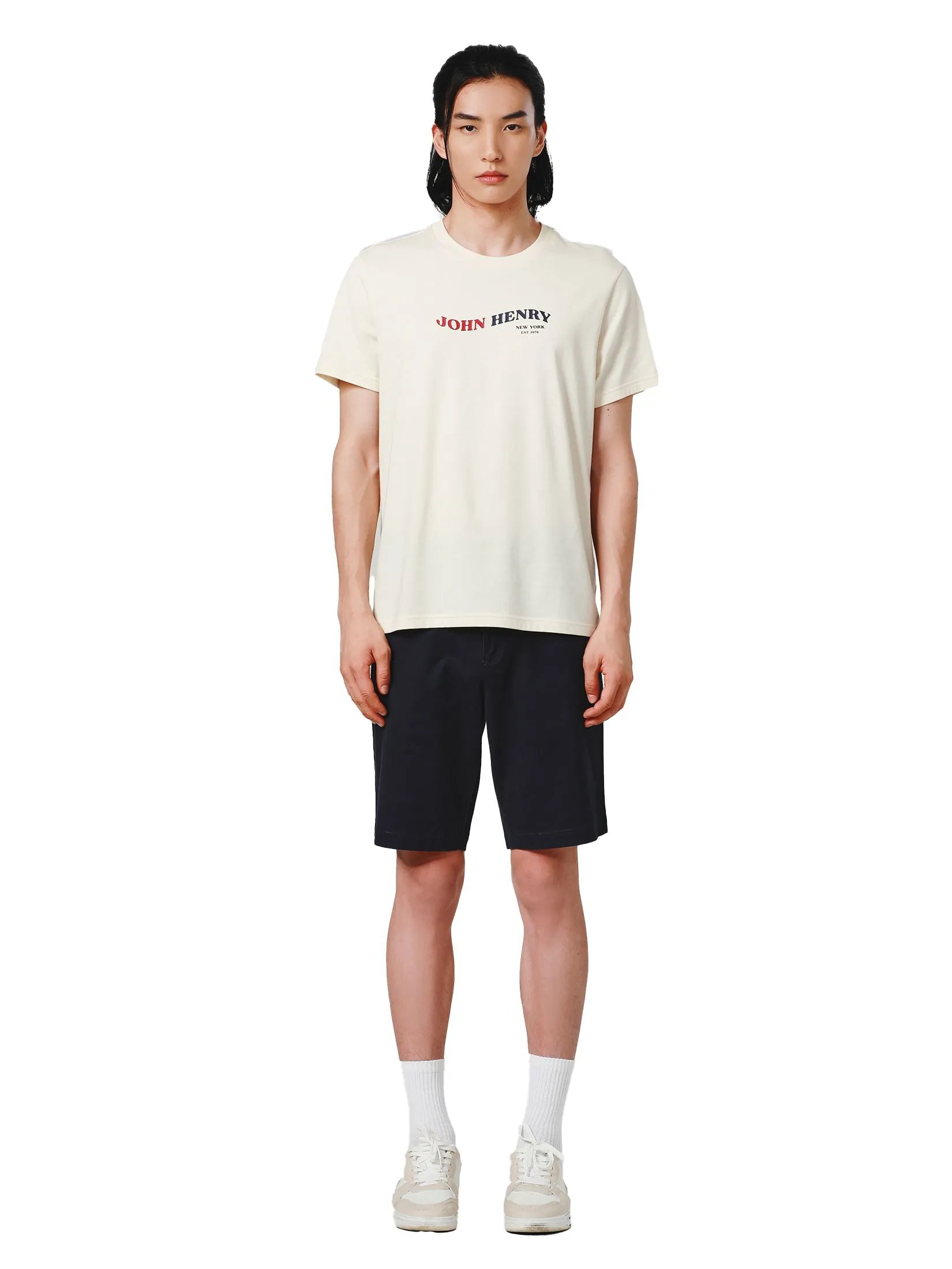 JOHN HENRY Men's T-Shirts (Slim Fit) DENIM Beige JOHN HENRY Men's T-Shirts (Slim Fit) DENIM Beige