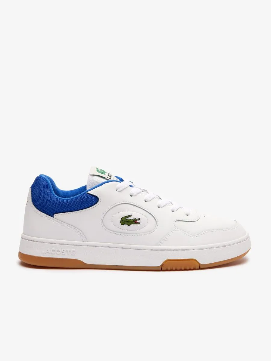 LACOSTE White Men’s Lineset Contrasted Leather Trainers LACOSTE White Men’s Lineset Contrasted Leather Trainers