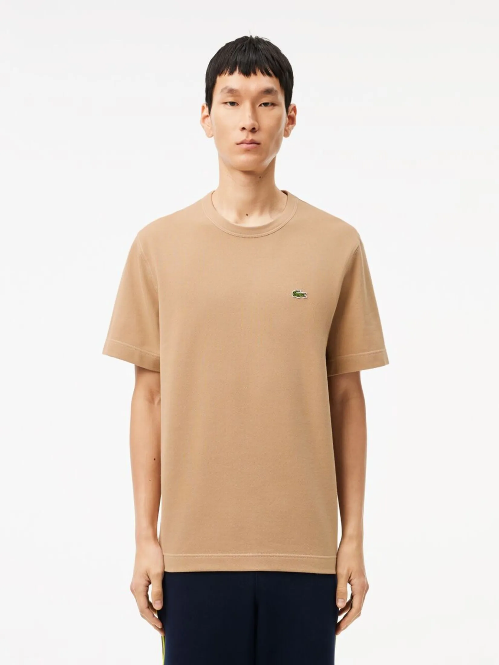 LACOSTE Heavy Piqu  T-shirt Beige LACOSTE Heavy Piqu  T-shirt Beige