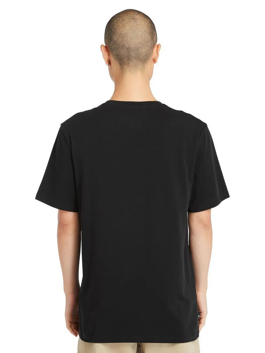 TIMBERLAND Men's Printed Short Sleeved T-Shirt Black TIMBERLAND Men's Printed Short Sleeved T-Shirt Black