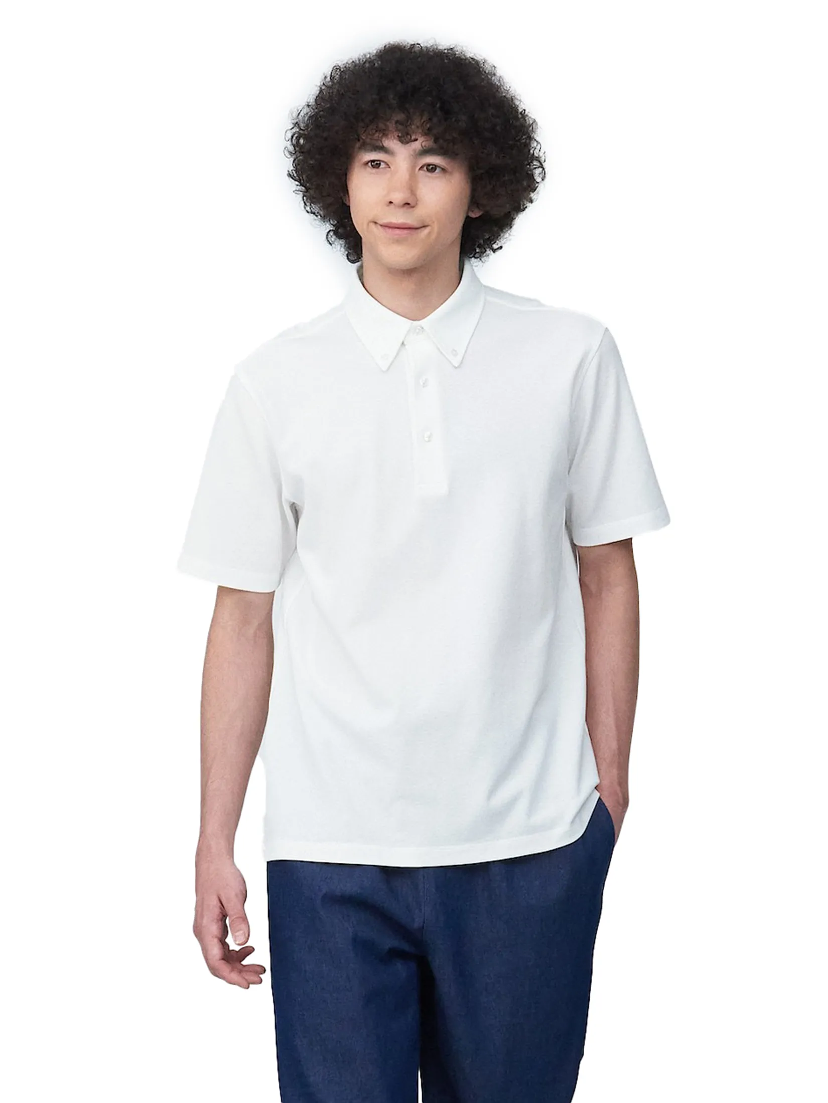 MUJI Men Polo Shirt Short Sleeve Cool Touch Pique MUJI Men Polo Shirt Short Sleeve Cool Touch Pique
