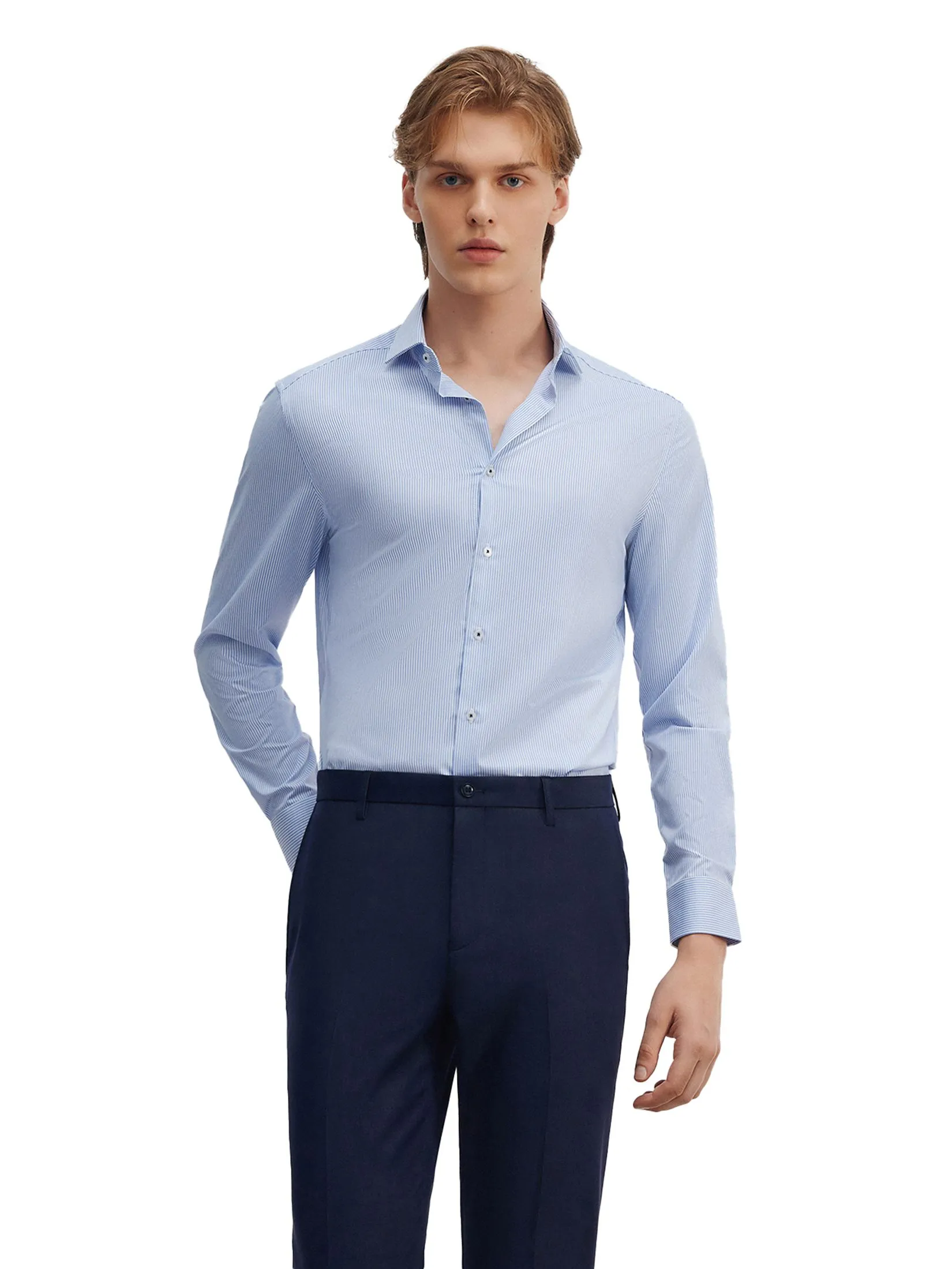 G2000 Men Clothing Non -Iron Stripe Shirt  Smart Fit - Blue G2000 Men Clothing Non -Iron Stripe Shirt  Smart Fit - Blue