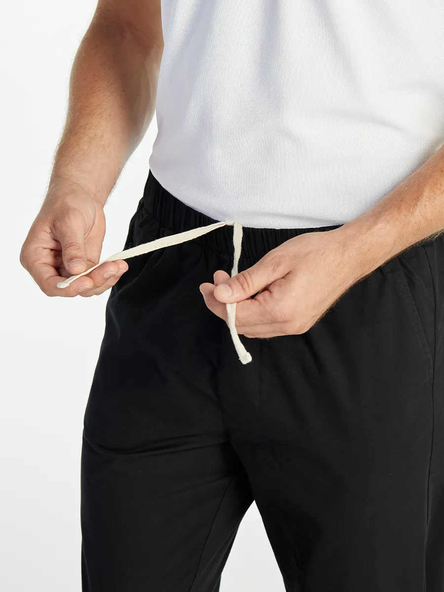 ELLE HOMME MEN ELASTIC WAIST PANTS W8Q001BL - BLACK ELLE HOMME MEN ELASTIC WAIST PANTS W8Q001BL - BLACK