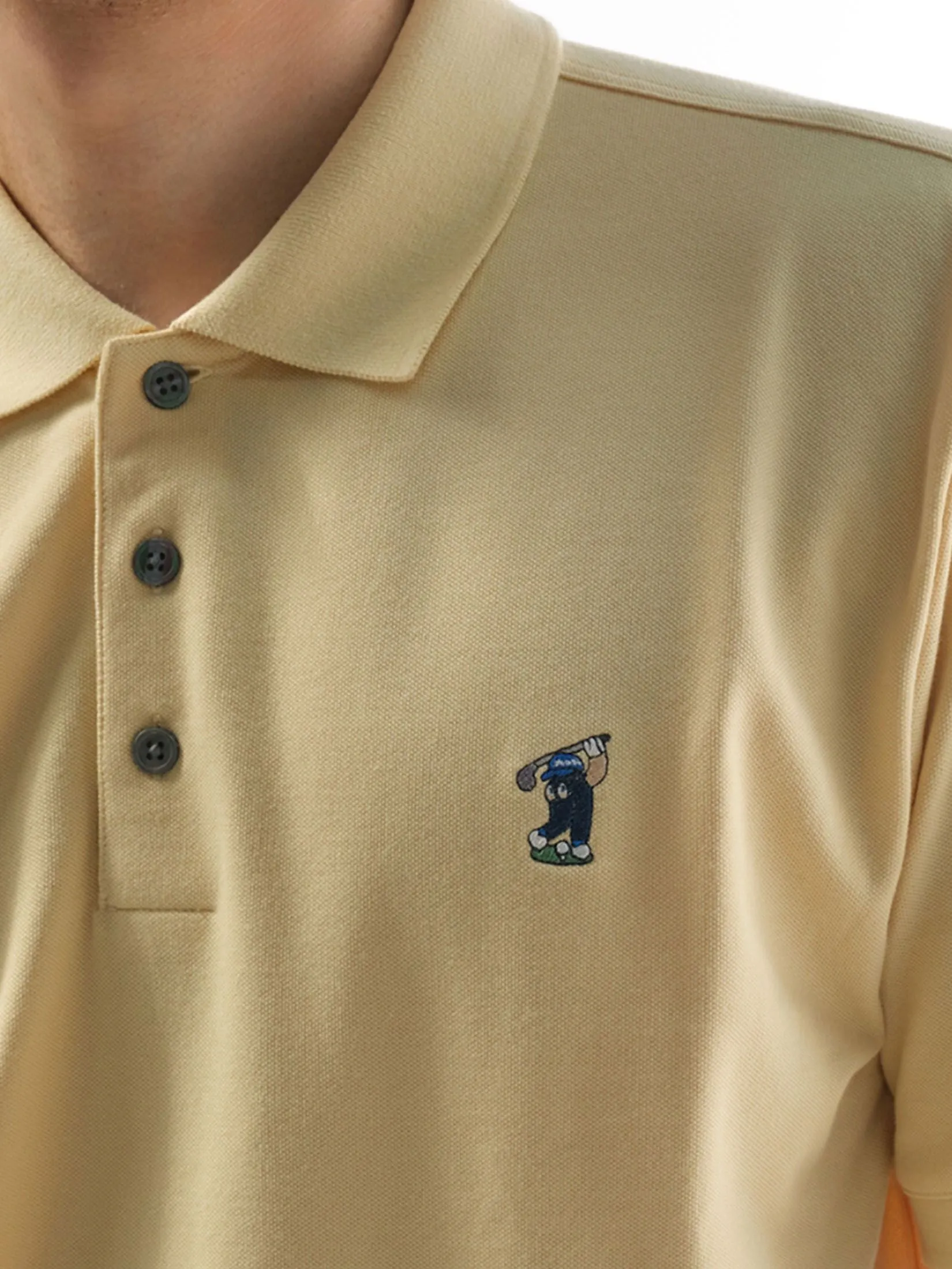 Era-won Men's Polo Slim Fit Art toy Collection Yellow Era-won Men's Polo Slim Fit Art toy Collection Yellow
