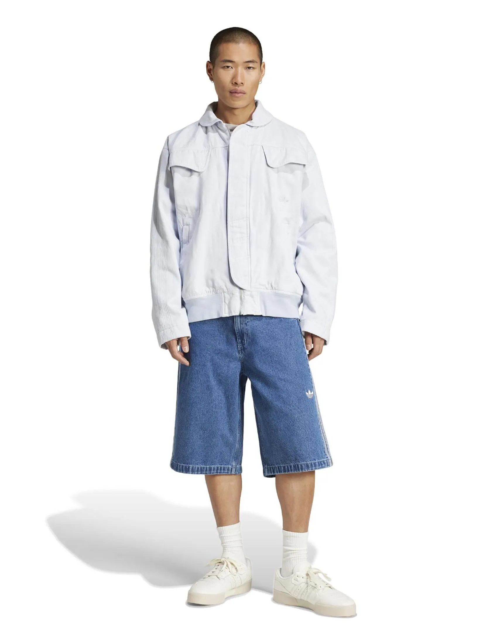 ADIDAS Men Shorts Adicolor Denim Firebird Medium Blue Denim ADIDAS Men Shorts Adicolor Denim Firebird Medium Blue Denim