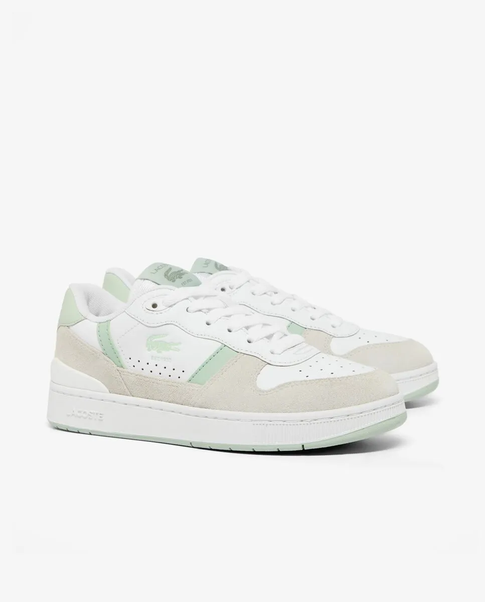 LACOSTE Women’s T-Clip Set Leather Sneakers White LACOSTE Women’s T-Clip Set Leather Sneakers White