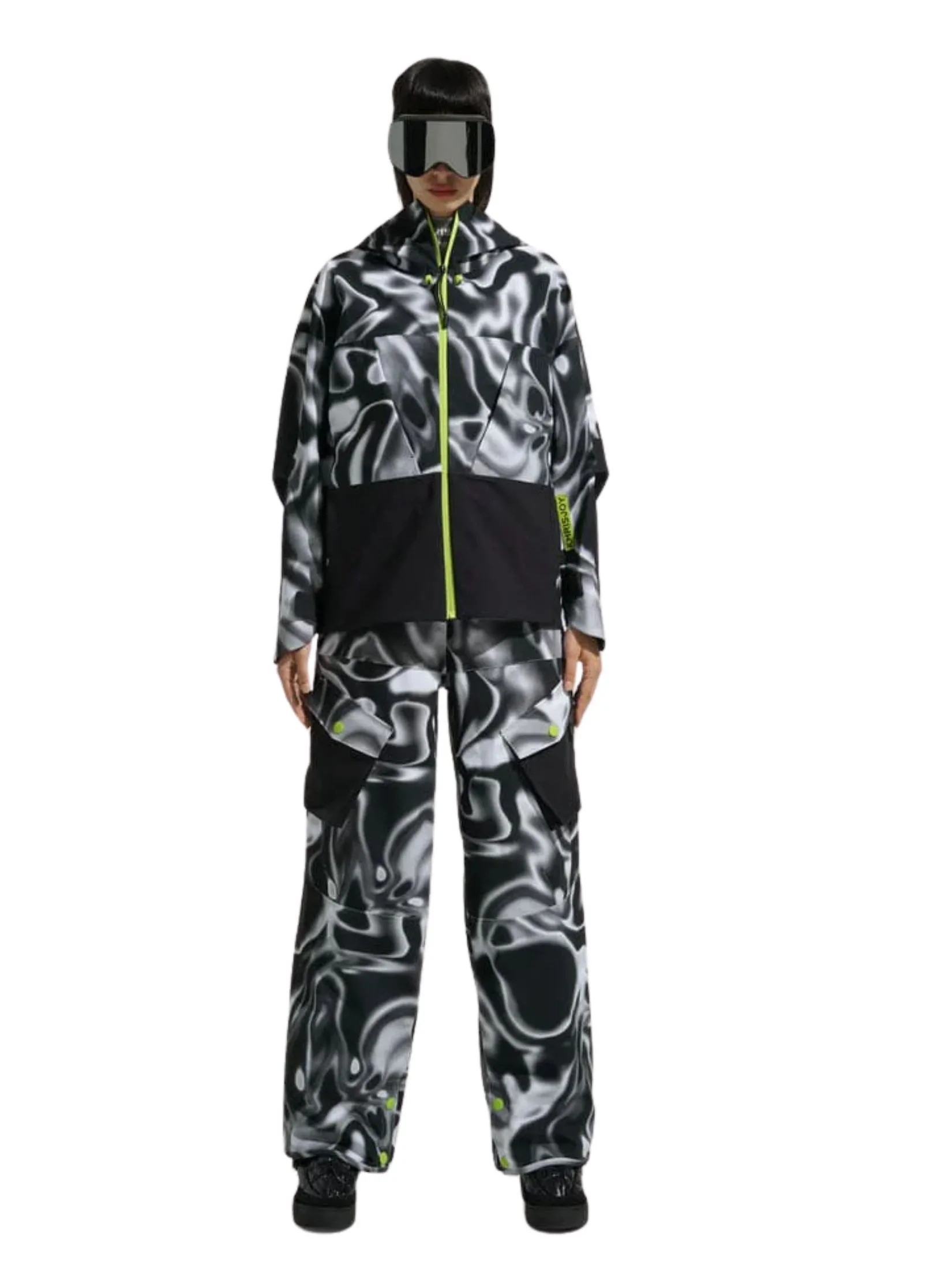 KHRISJOY Snowboard Jacket Kaleidoscope In Black Grey KHRISJOY Snowboard Jacket Kaleidoscope In Black Grey