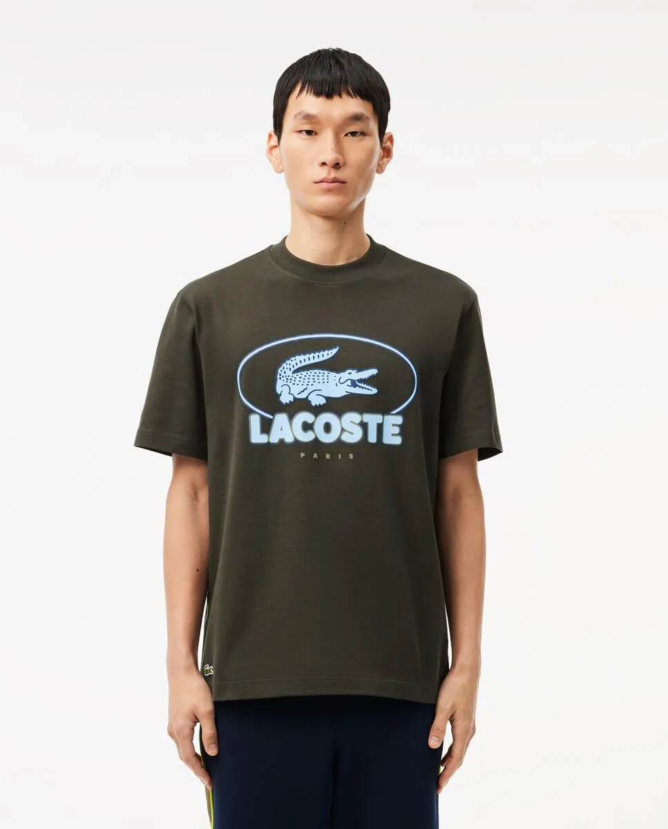 LACOSTE Heavy Cotton Graphic T-shirt Green LACOSTE Heavy Cotton Graphic T-shirt Green