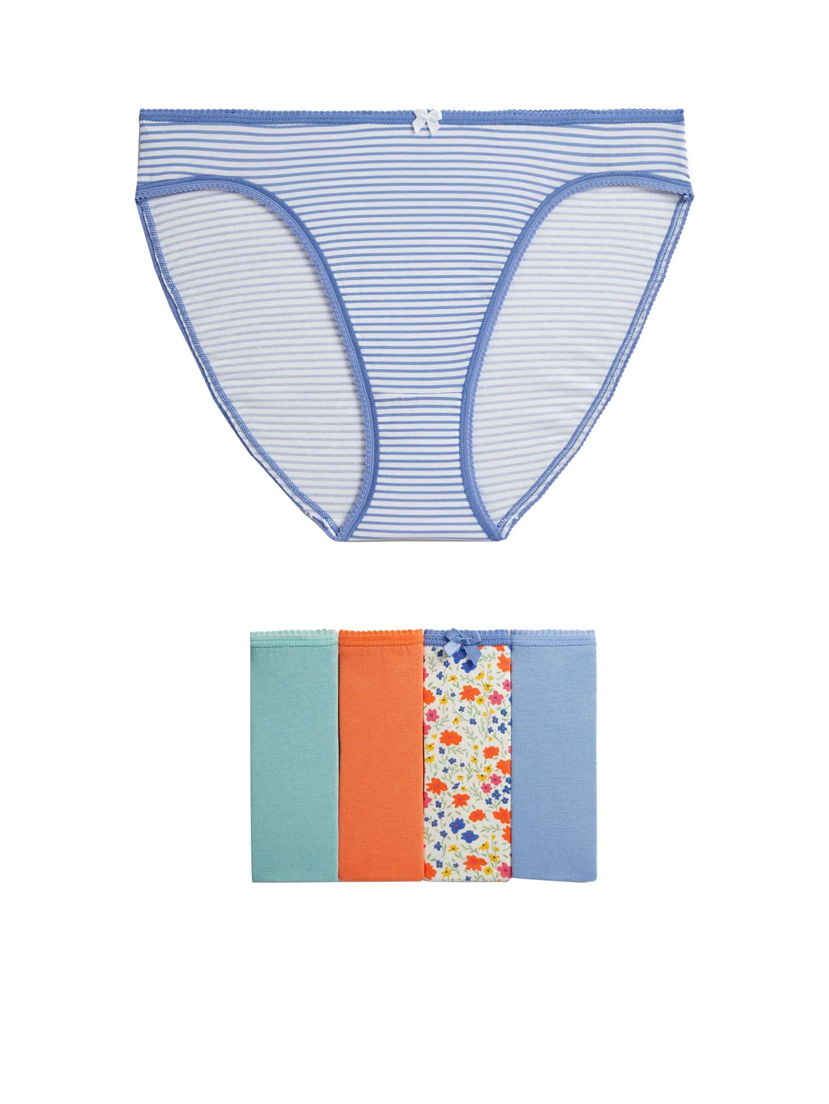 MARKS & SPENCER Women Knickers Cotton Lycra High Leg 5pk Multi-Color MARKS & SPENCER Women Knickers Cotton Lycra High Leg 5pk Multi-Color