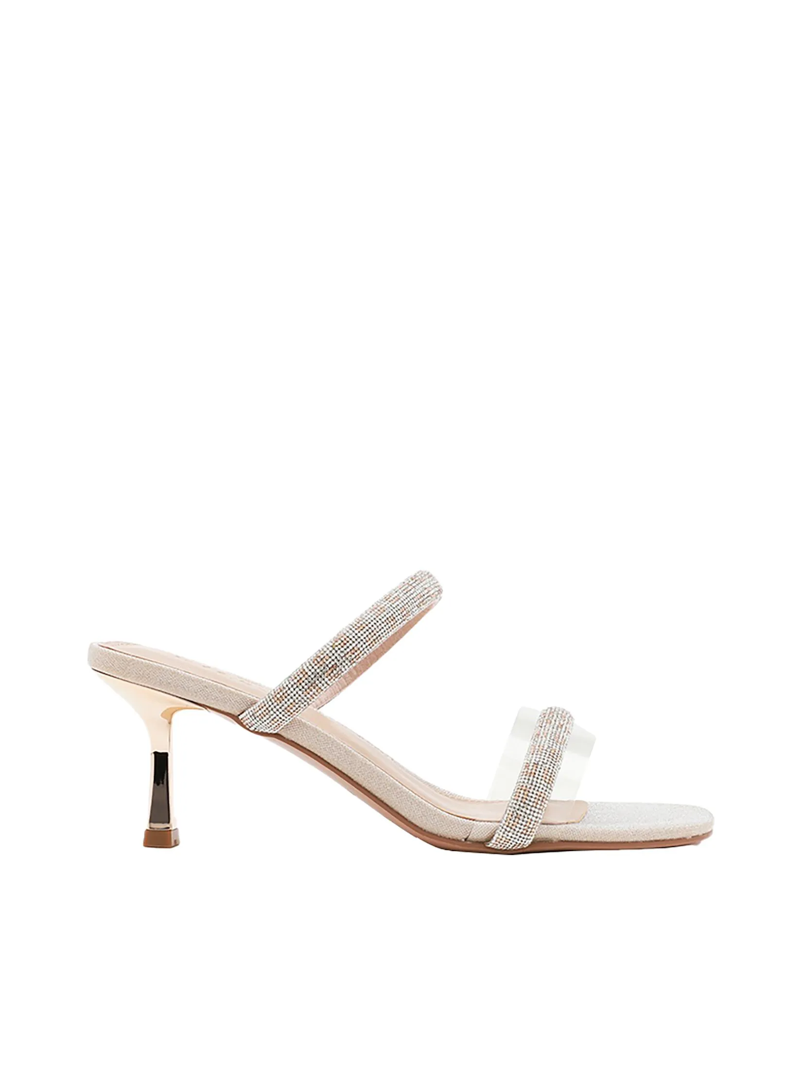 PAZZION Women Heeled Sandals Sybil Crystal Embellished PAZZION Women Heeled Sandals Sybil Crystal Embellished
