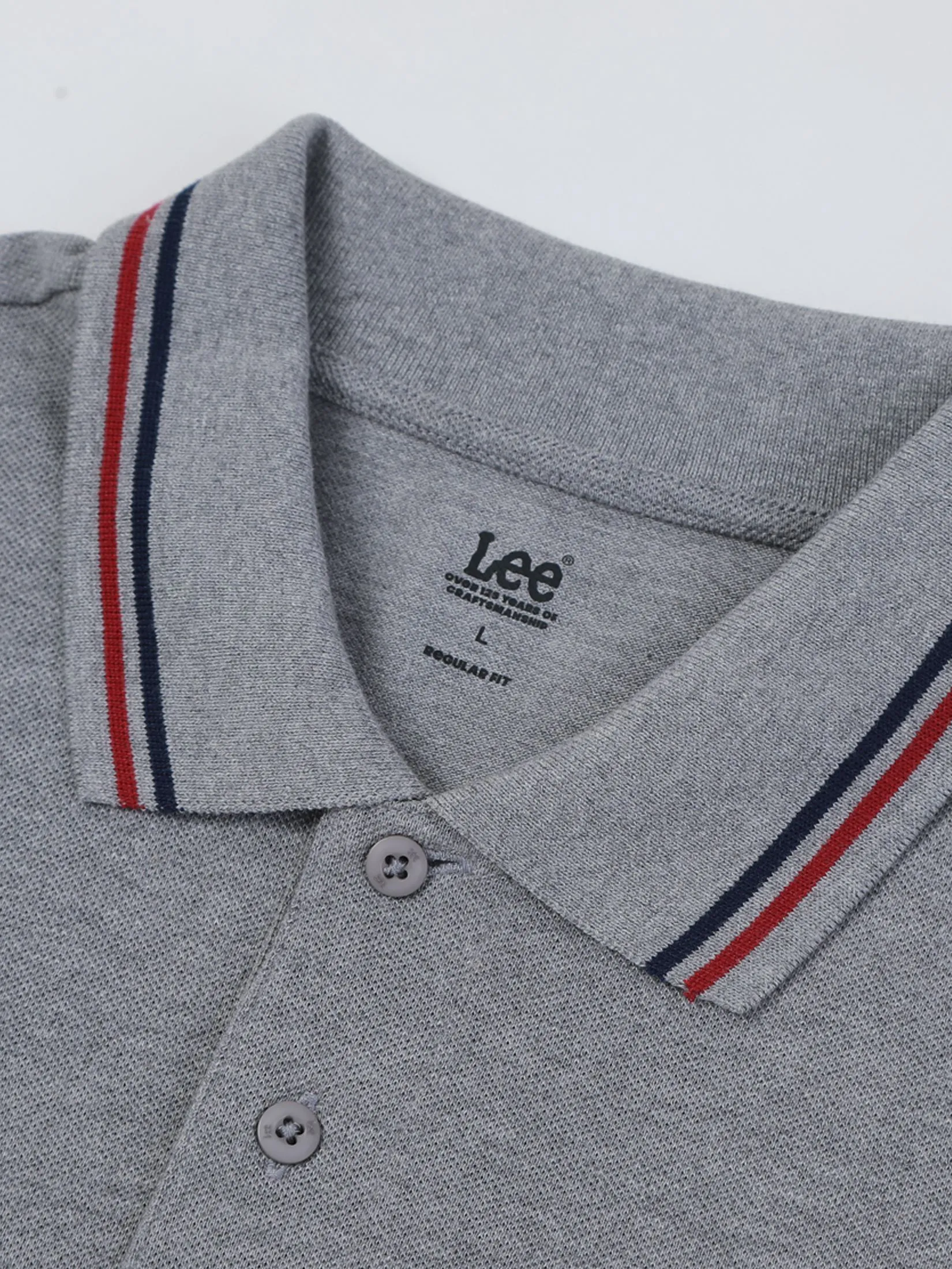 LEE Men's Polo Short Sleeve Regular Fit Grey LEE Men's Polo Short Sleeve Regular Fit Grey