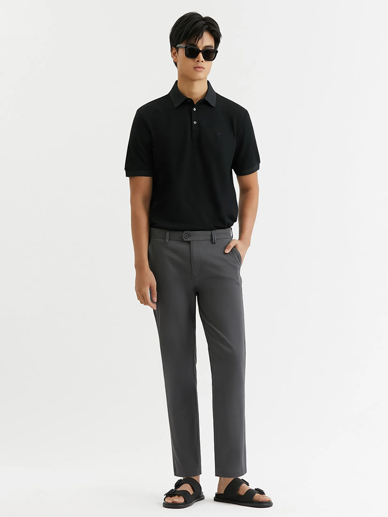 DAPPER DAPPER DP Iconic Piqué Polo Shirt Black DAPPER DAPPER DP Iconic Piqué Polo Shirt Black