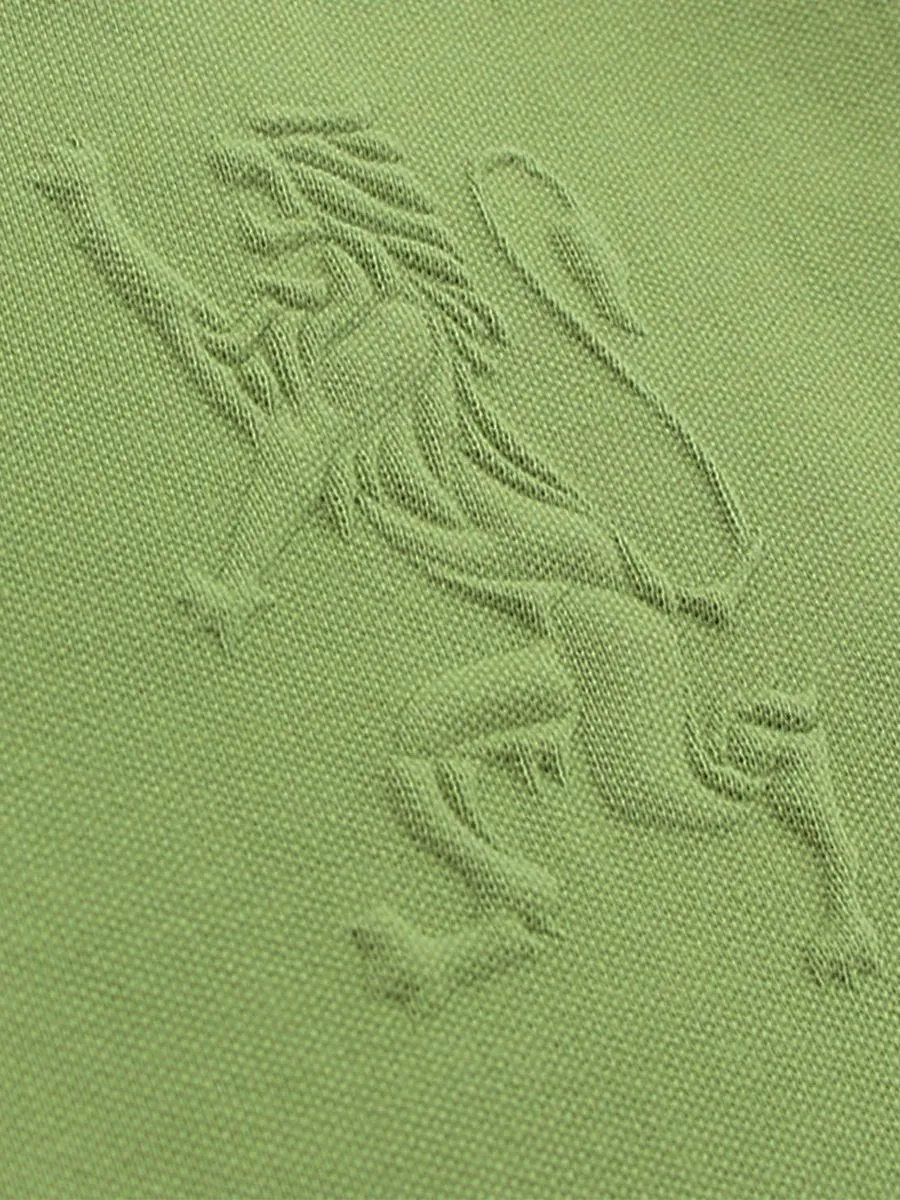 GIORDANO Men's Slim Fit 3D Lion Embroidery Polo Palm Green GIORDANO Men's Slim Fit 3D Lion Embroidery Polo Palm Green