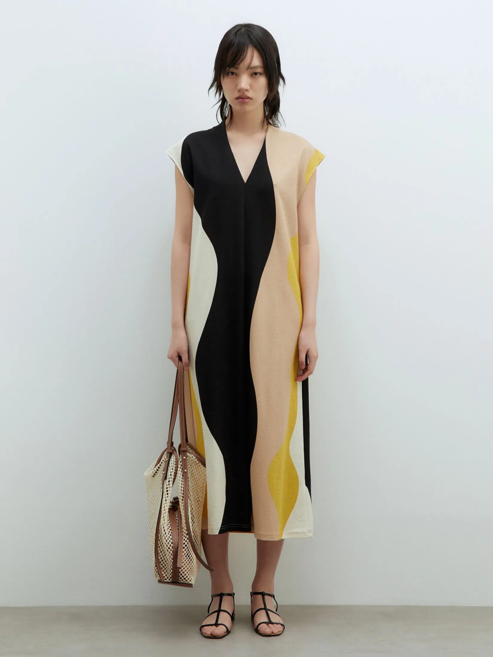 SFERA Women Midi Dress Basic Linen-Effect SFERA Women Midi Dress Basic Linen-Effect