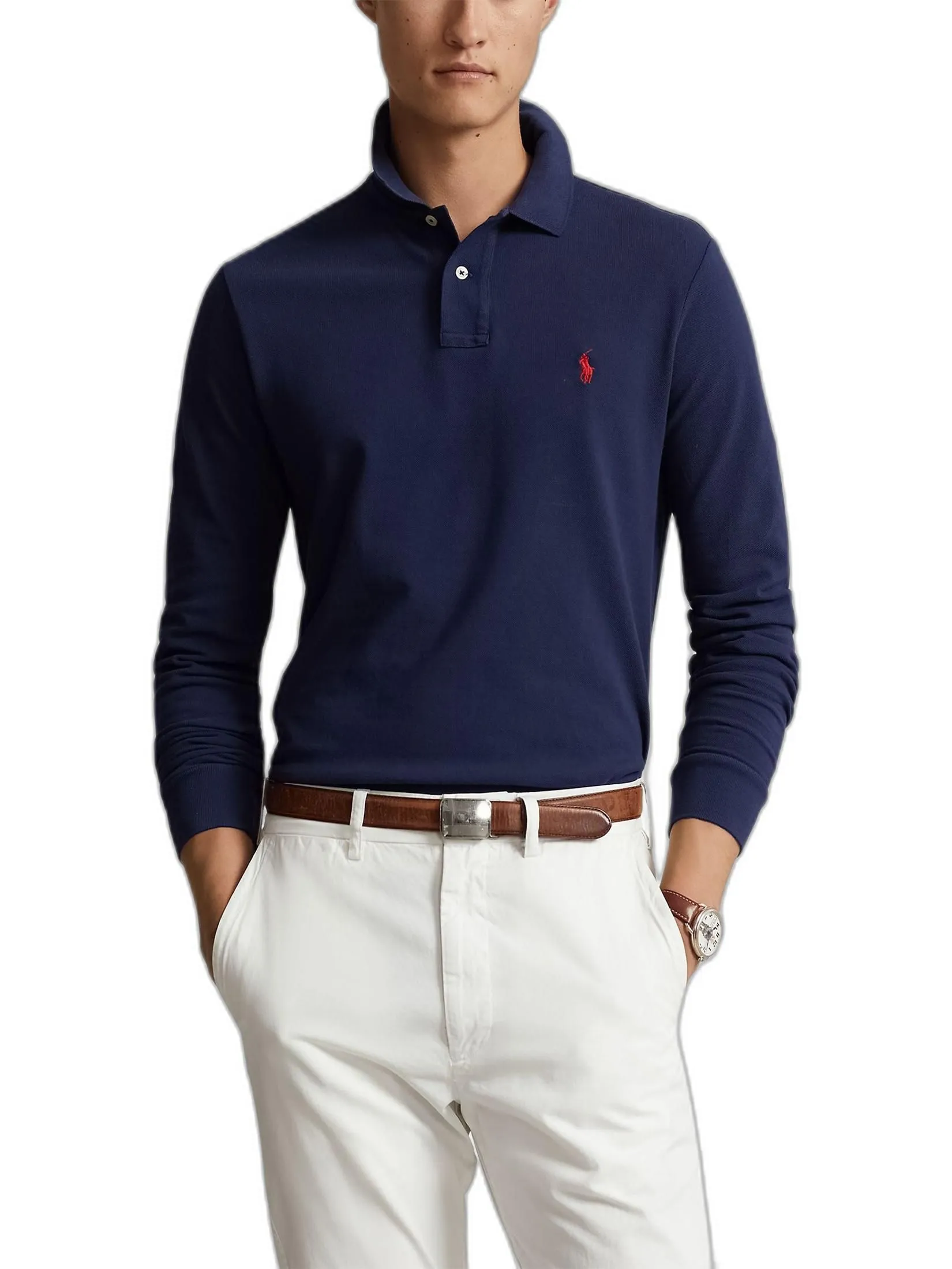 POLO RALPH LAUREN Men Polo-Custom Slim Fit Mesh Polo Shirt MNPOKNI16820363-Blue POLO RALPH LAUREN Men Polo-Custom Slim Fit Mesh Polo Shirt MNPOKNI16820363-Blue