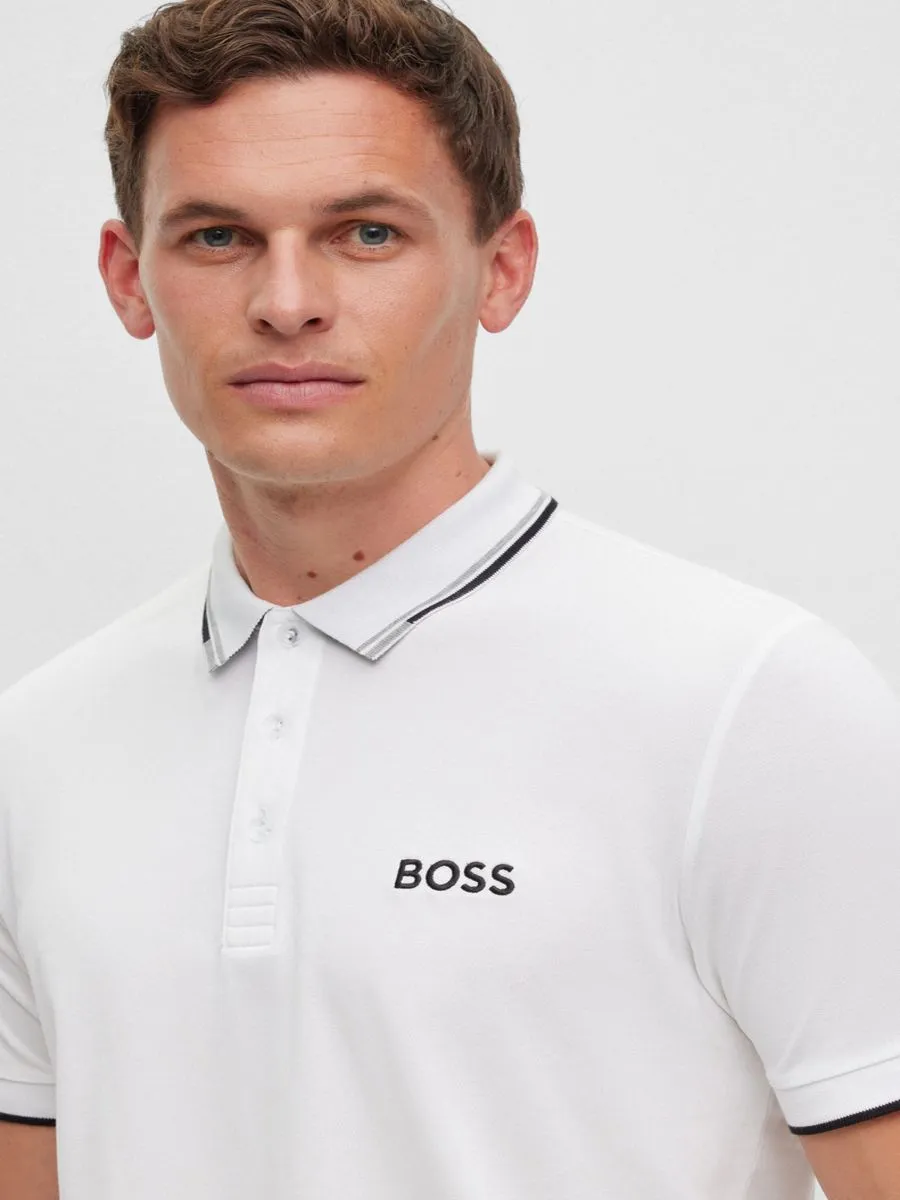 BOSS Men's Polos Regular Fit White BOSS Men's Polos Regular Fit White