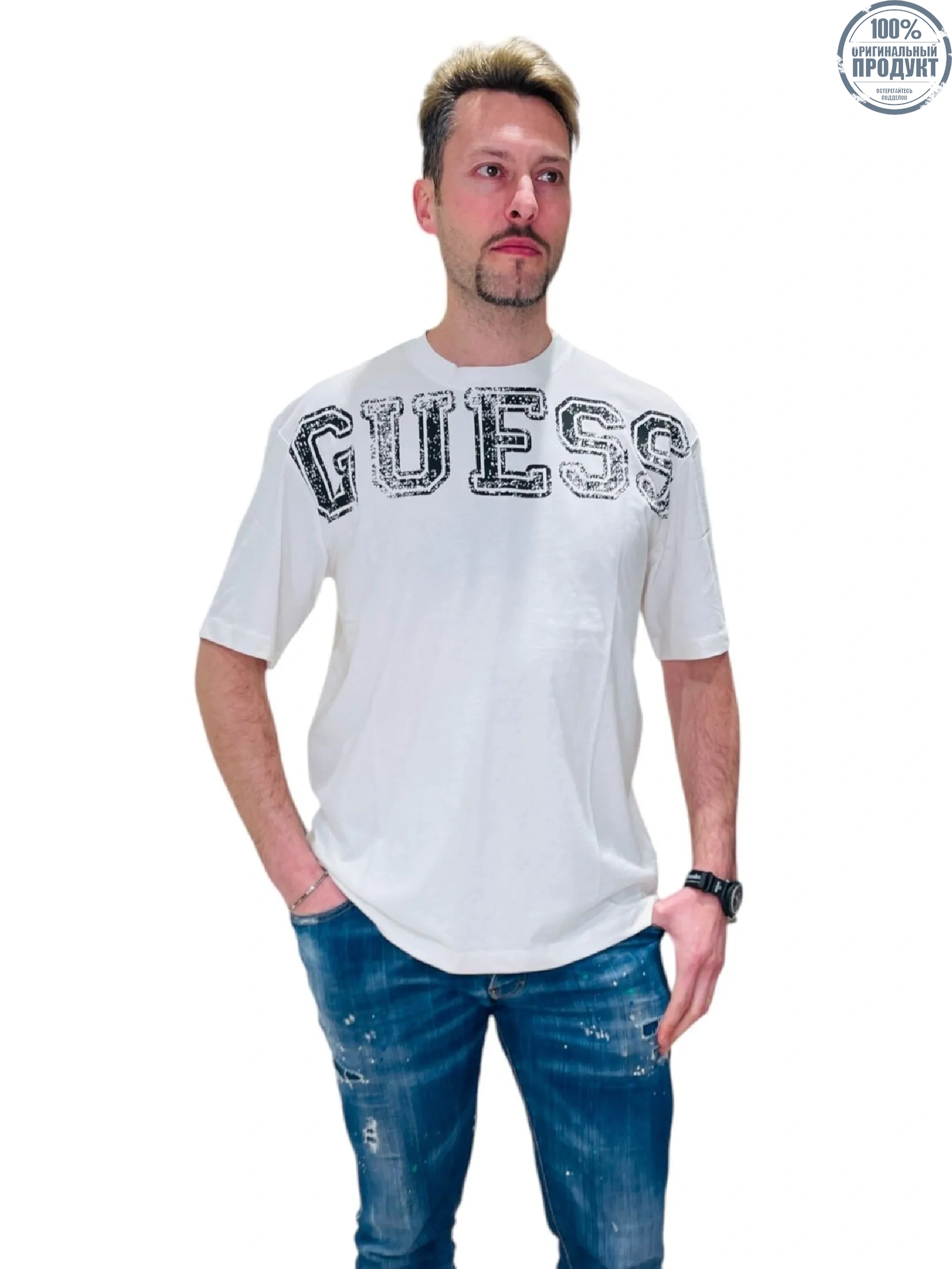 GUESS GUESS MEN  T-Shirt  Z5GI15I3Z14  -  White GUESS GUESS MEN  T-Shirt  Z5GI15I3Z14  -  White