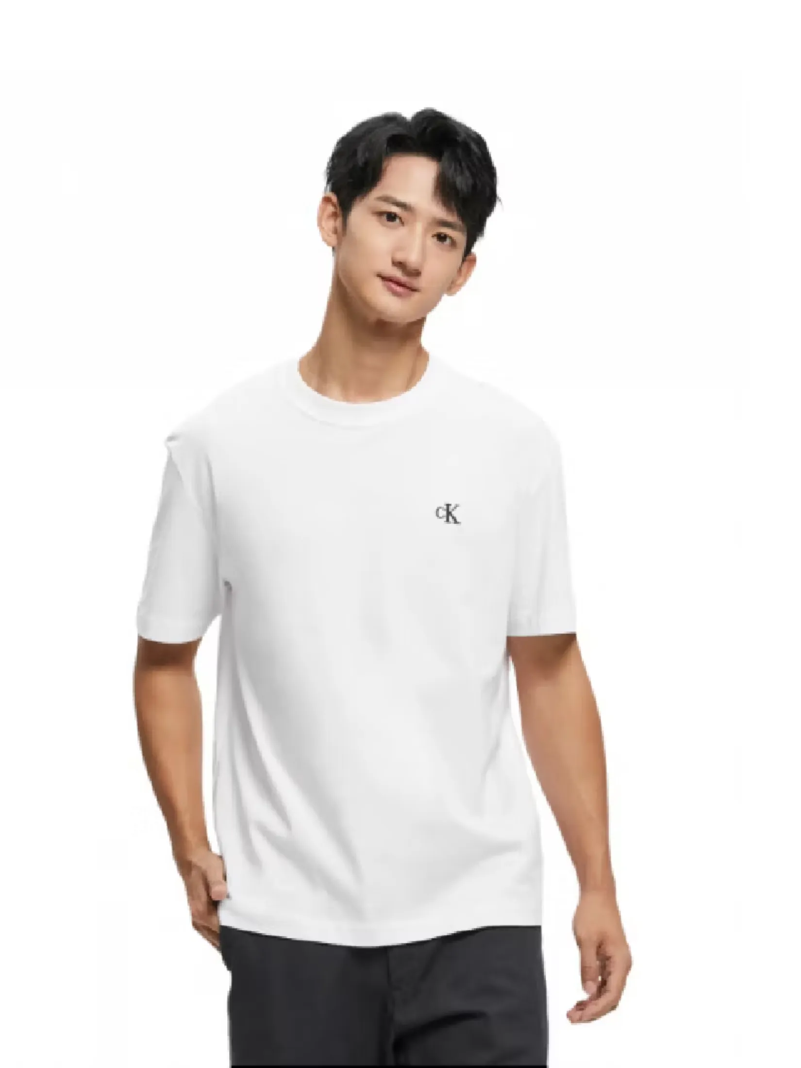 CALVIN KLEIN Men Archive Logo Tops Tees Relaxed - White CALVIN KLEIN Men Archive Logo Tops Tees Relaxed - White