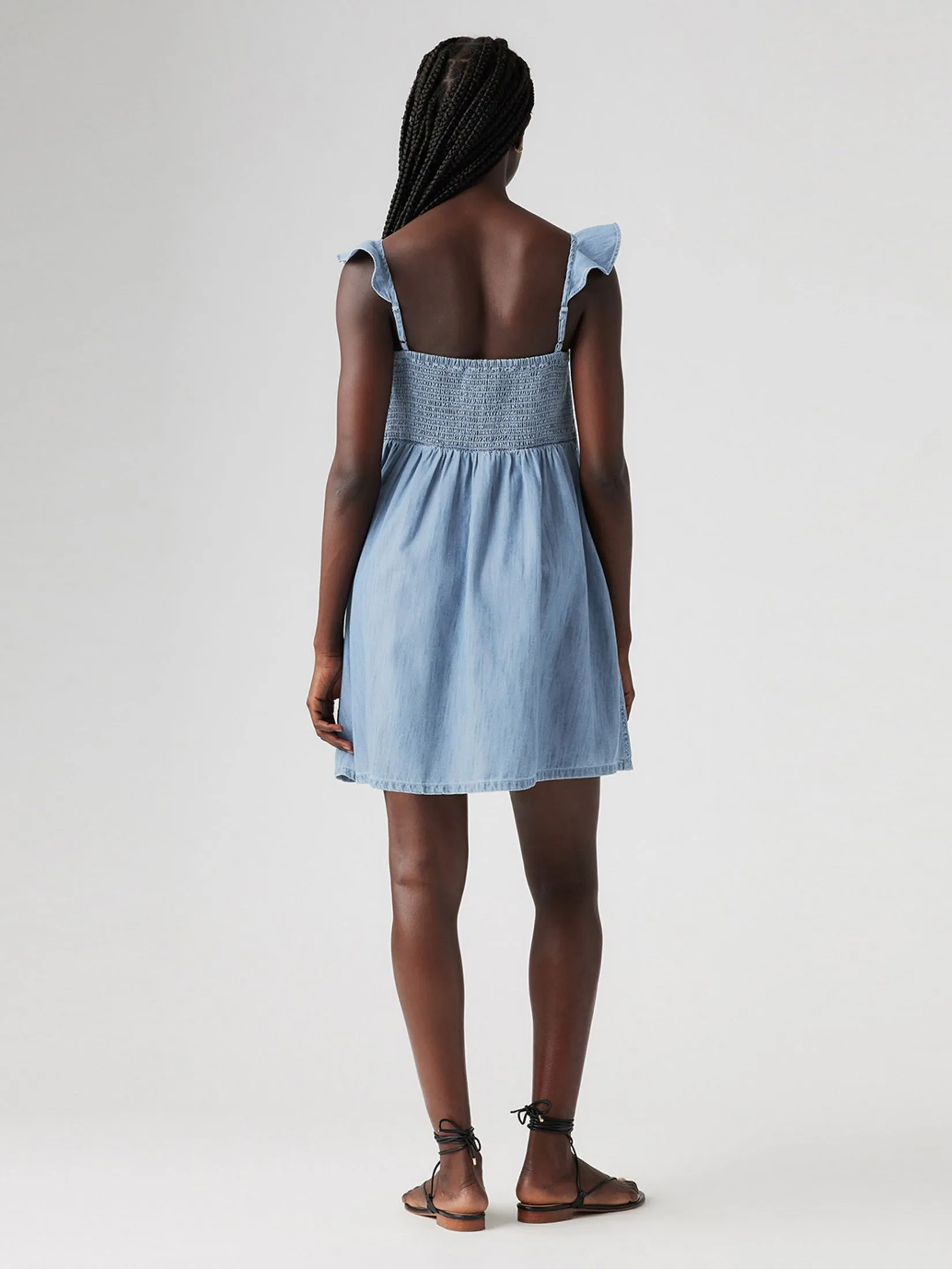 LEVI'S Women's Katrina Flutter Sleeve Dress Blue LEVI'S Women's Katrina Flutter Sleeve Dress Blue