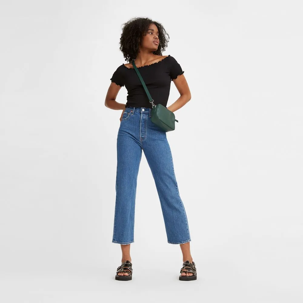 LEVI'S Women's Ribcage Straight Ankle Jeans Medium Indigo LEVI'S Women's Ribcage Straight Ankle Jeans Medium Indigo