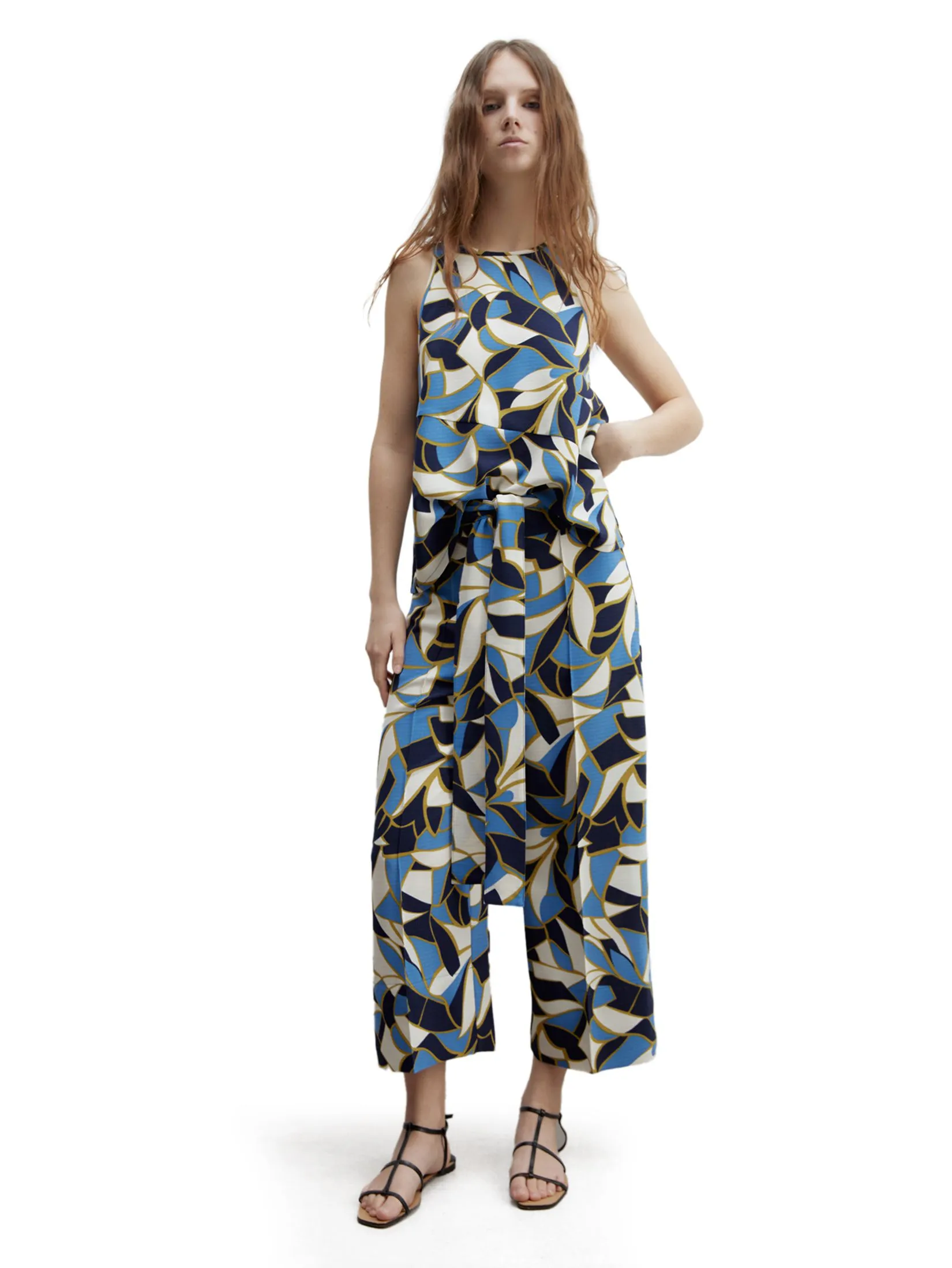 SFERA Women Trousers Culotte Printed Blue SFERA Women Trousers Culotte Printed Blue