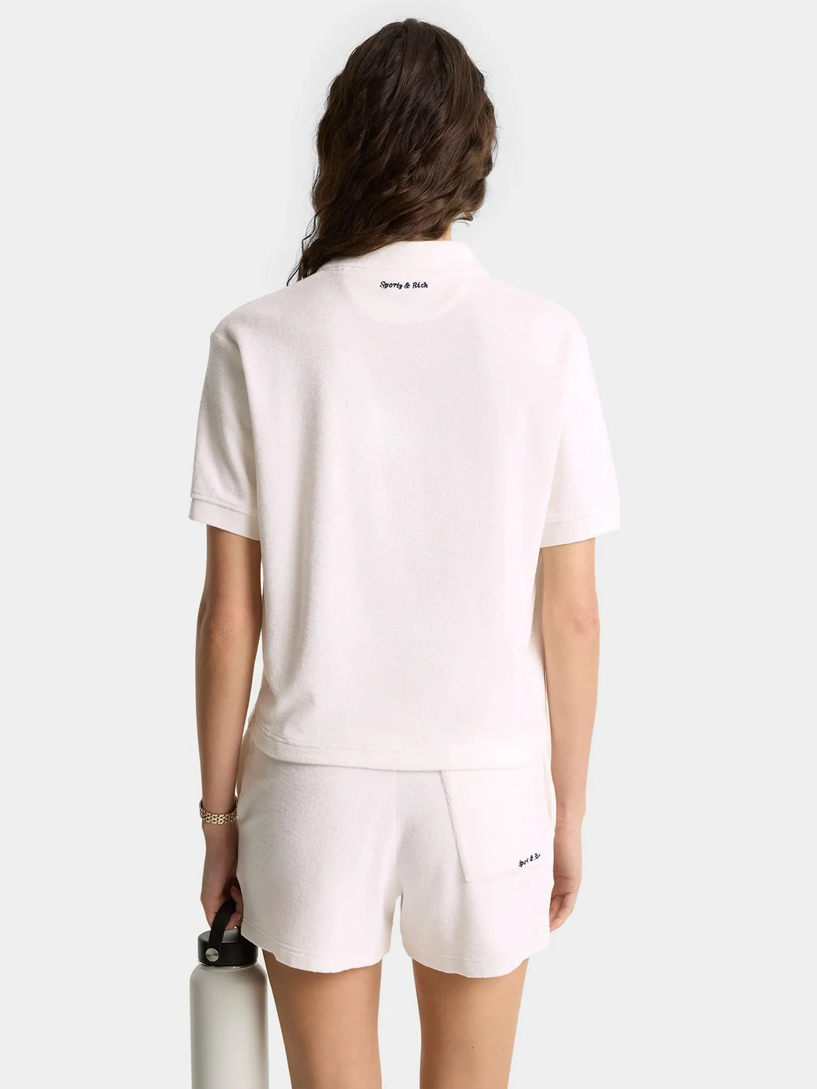 SPORTY & RICH Unisex Polo Eden Script Terry SPORTY & RICH Unisex Polo Eden Script Terry