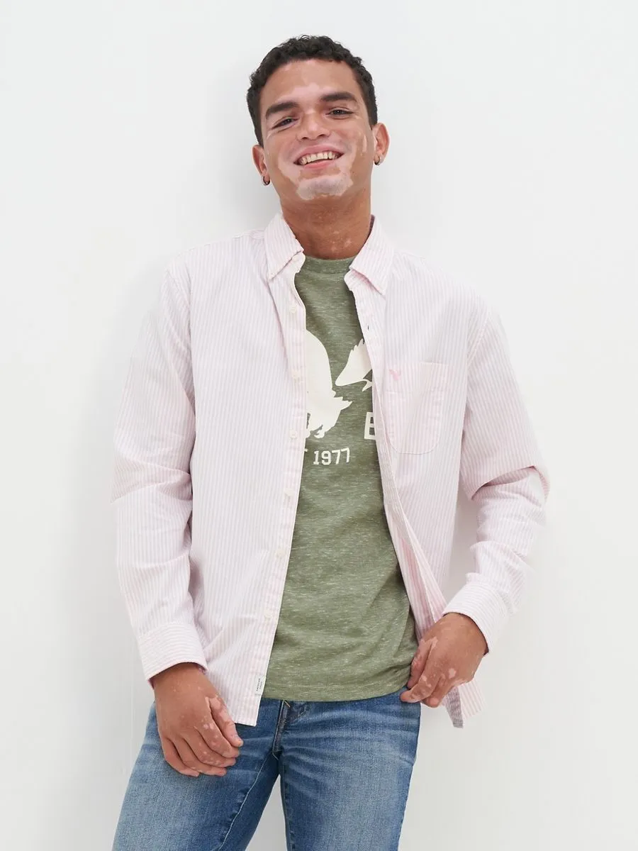 American Eagle MEN 2104 INT CF BTD BENGAL STRIPE OXFORD W EAGLE 610 LIGHT PINK American Eagle MEN 2104 INT CF BTD BENGAL STRIPE OXFORD W EAGLE 610 LIGHT PINK