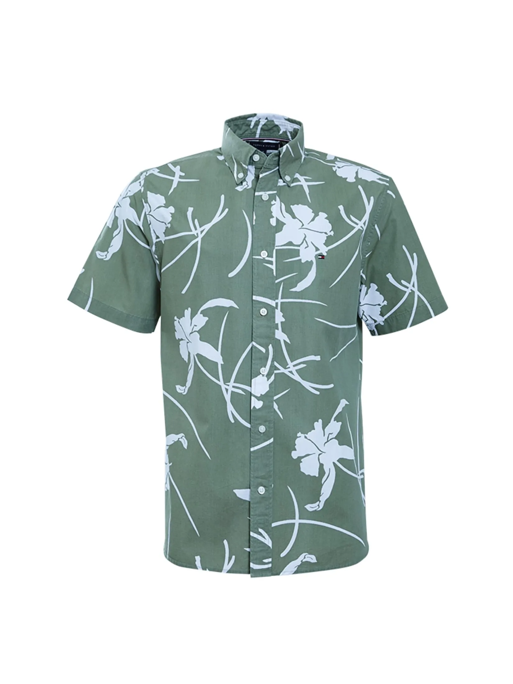 TOMMY HILFIGER MEN SHIRT GREEN TOMMY HILFIGER MEN SHIRT GREEN