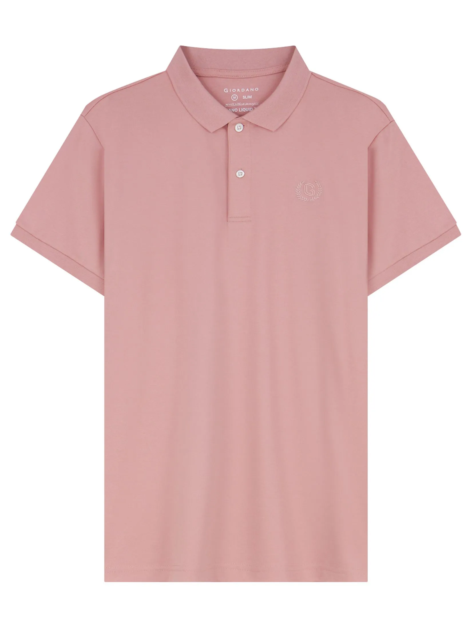 GIORDANO Men's Slim Interlock Polo (Liquid Touch) Rose Tan GIORDANO Men's Slim Interlock Polo (Liquid Touch) Rose Tan
