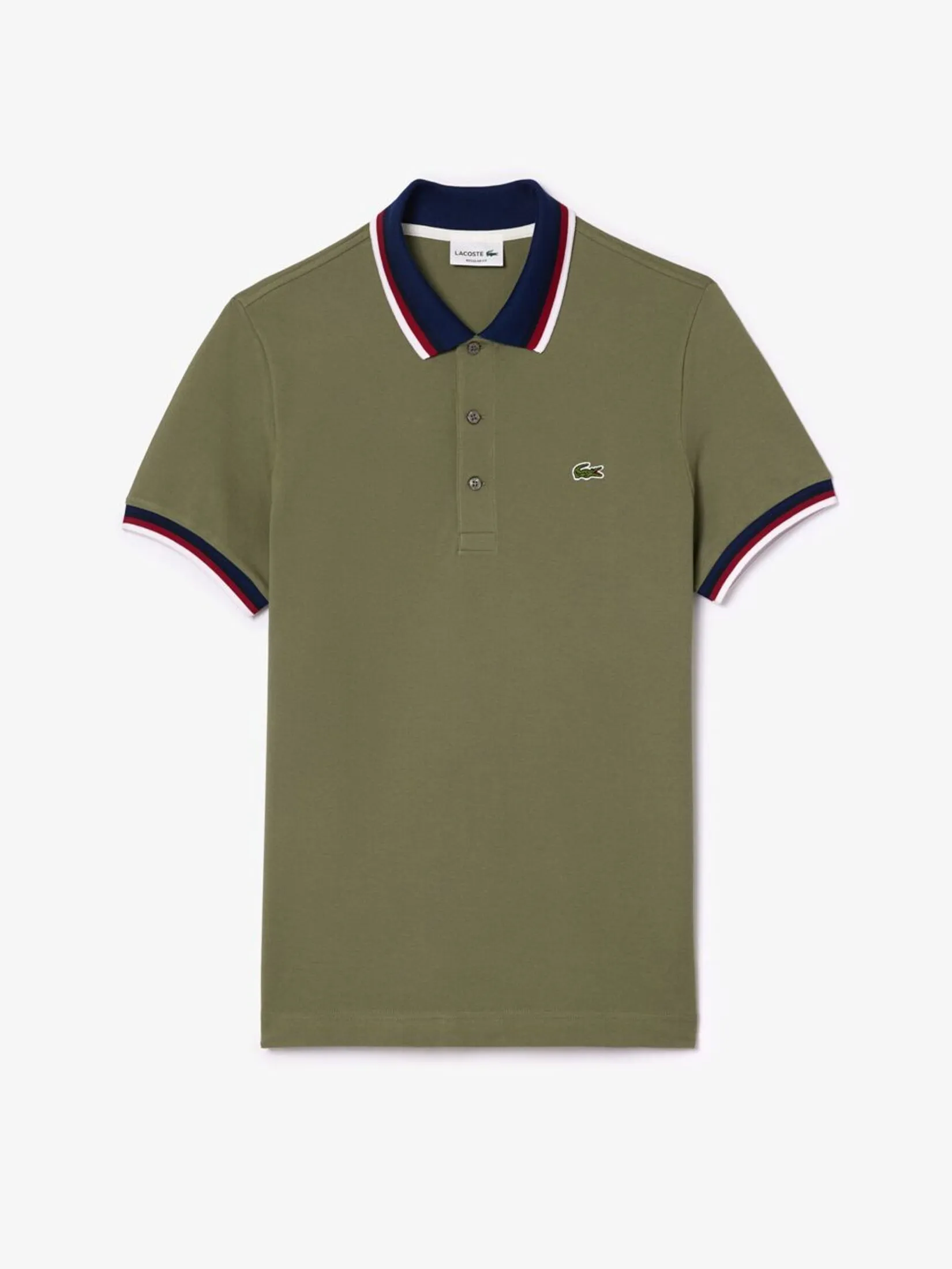 LACOSTE Regular Fit Stretch Mini Piqu  Polo Shirt Green LACOSTE Regular Fit Stretch Mini Piqu  Polo Shirt Green